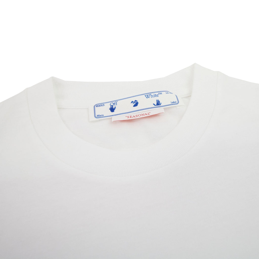 Off White Women Blue Red Arrow Casual T Shirt White Multi