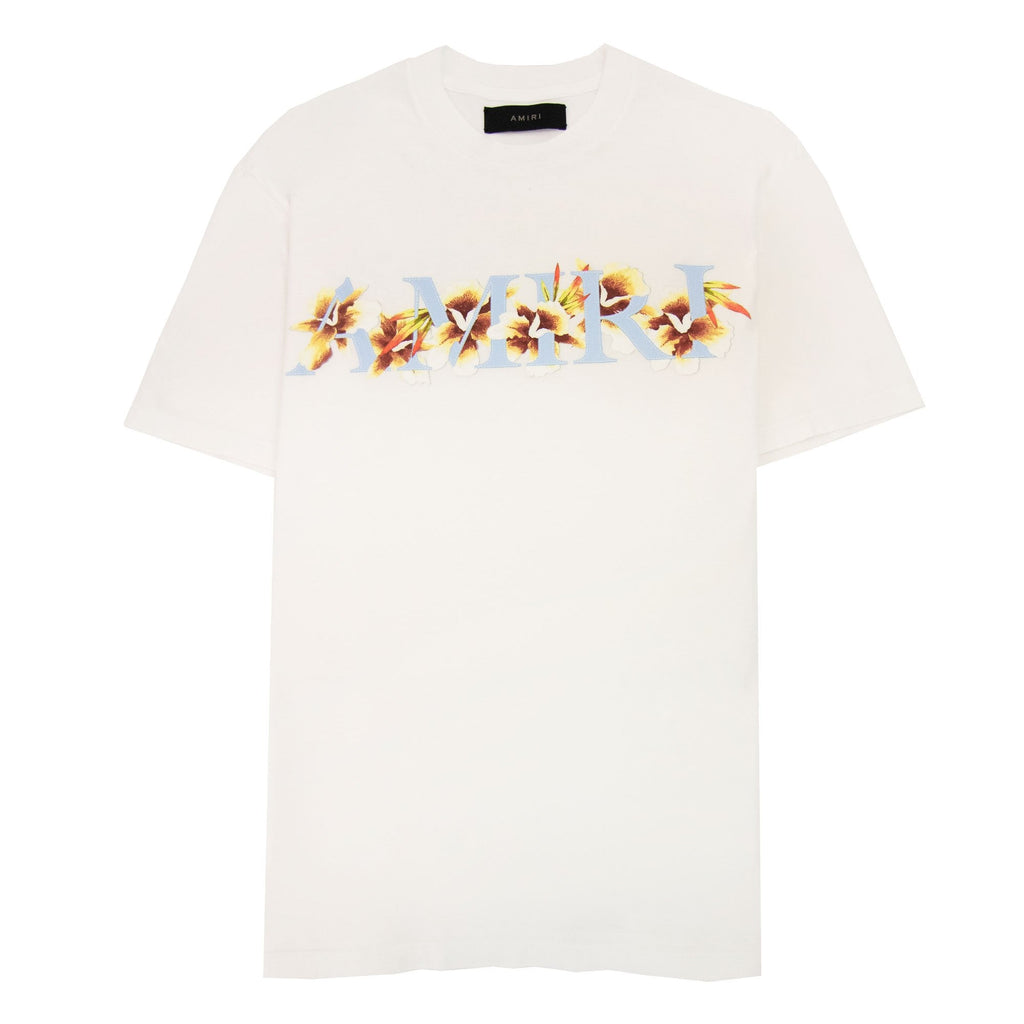 Amiri Hibiscus Logo Tee White