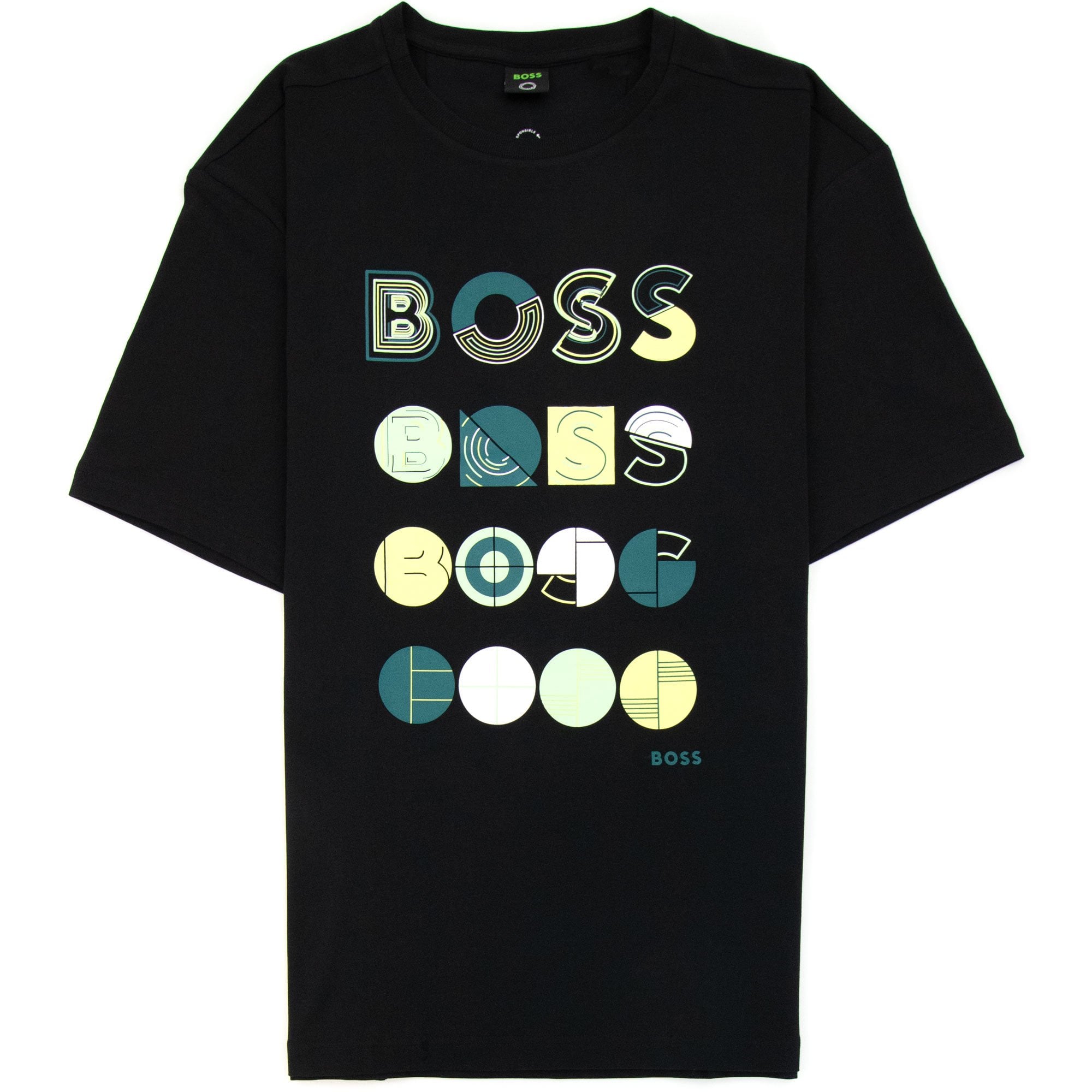 Hugo Boss Tee 3 Artwork Logo T Shirt Black 001