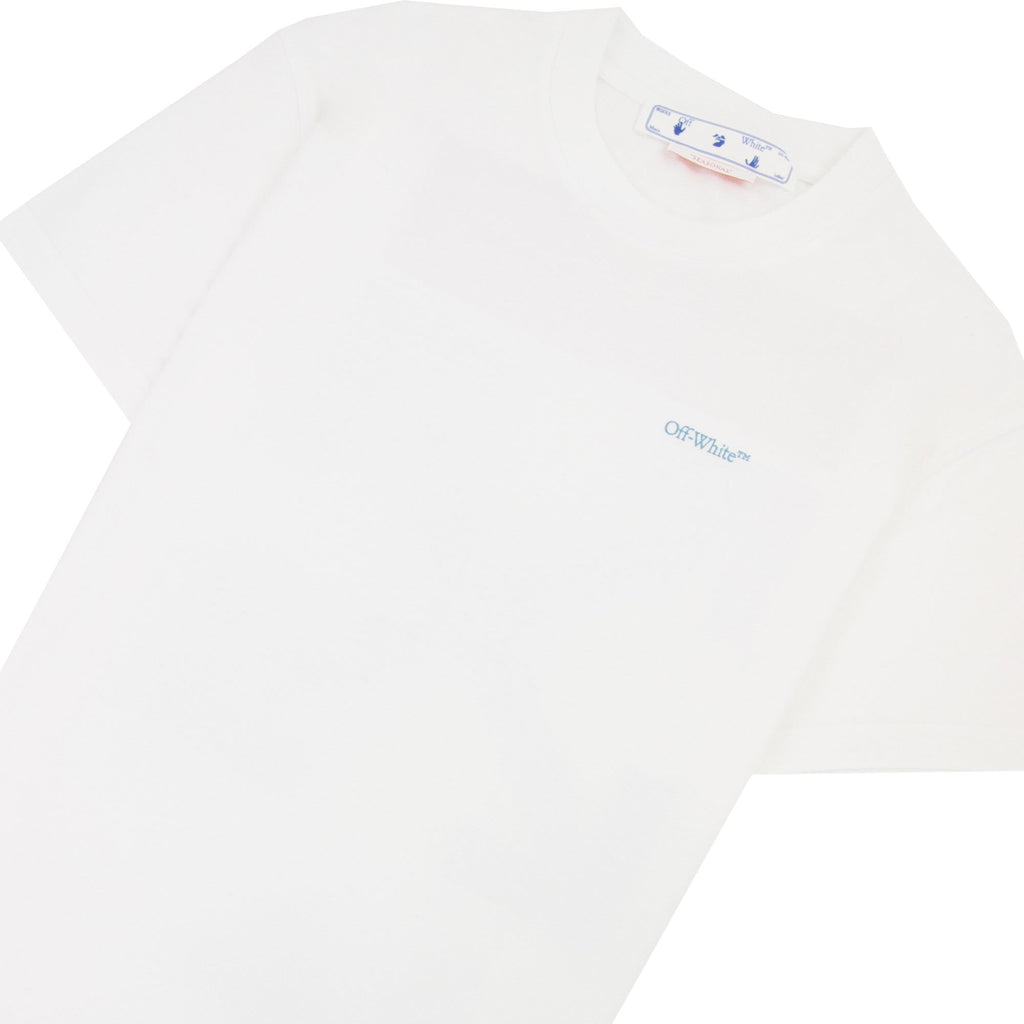 Off White Women Blue Red Arrow Casual T Shirt White Multi