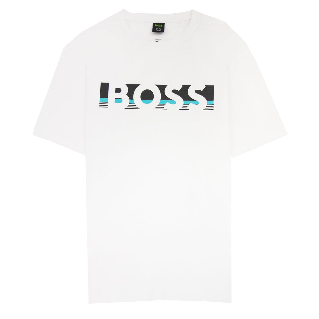 Hugo Boss Tee 1 Colour Block Logo T Shirt White 100