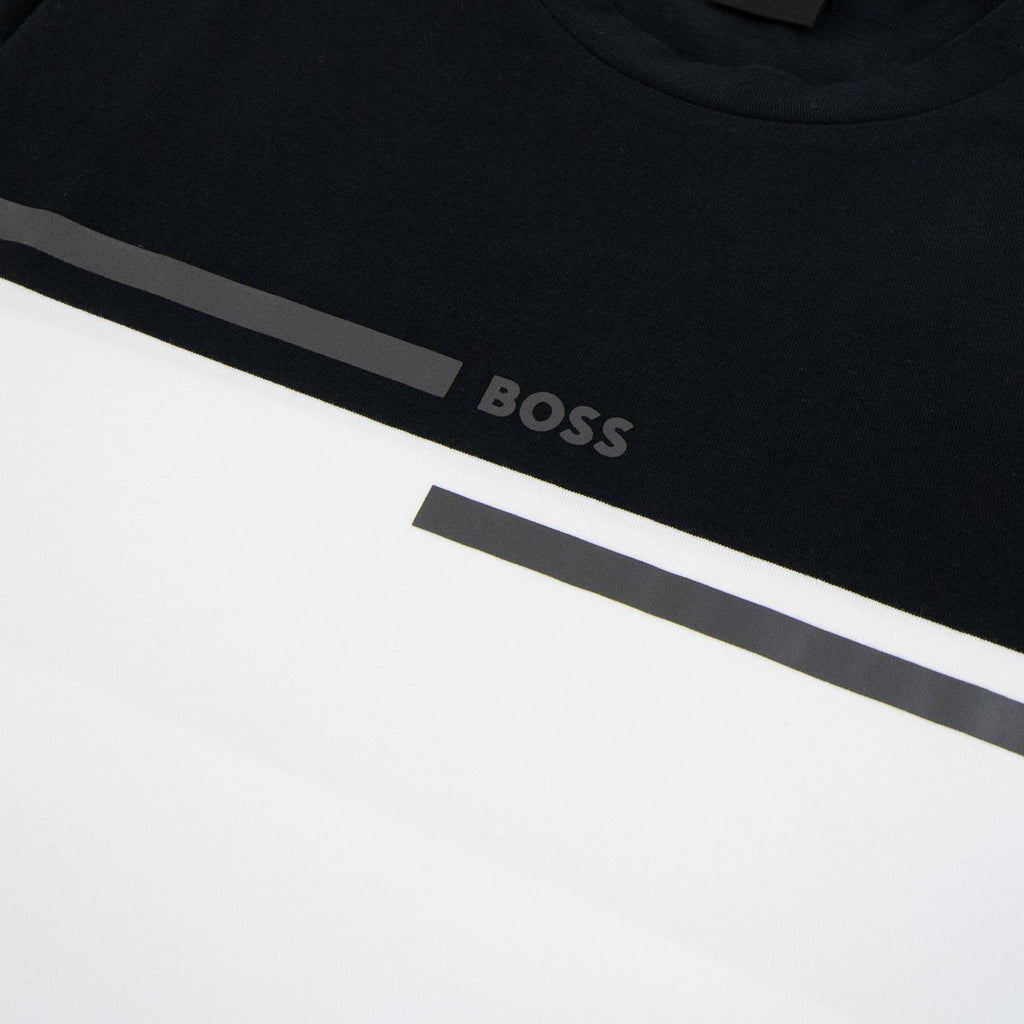 Hugo Boss Tee 4 Logo Print T Shirt Black/White 001