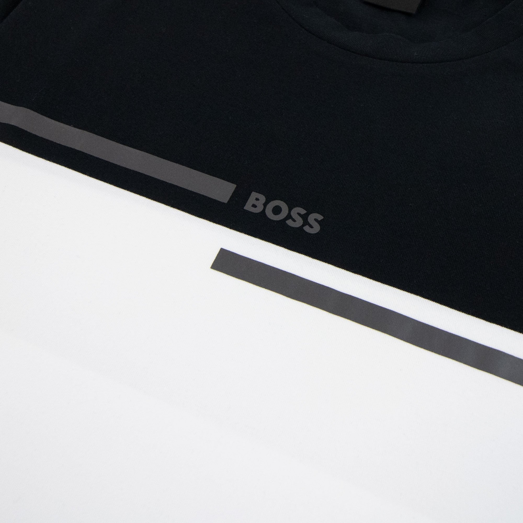 Hugo Boss Tee 4 Logo Print T Shirt Black/White 001