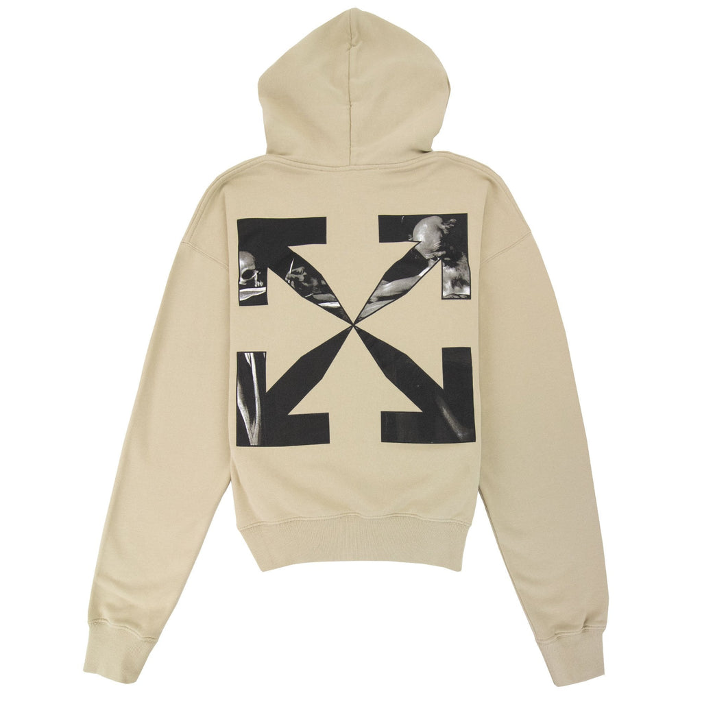 Off White Caravage Arrow Over Hoodied Sweatshirt Dark Sand/black