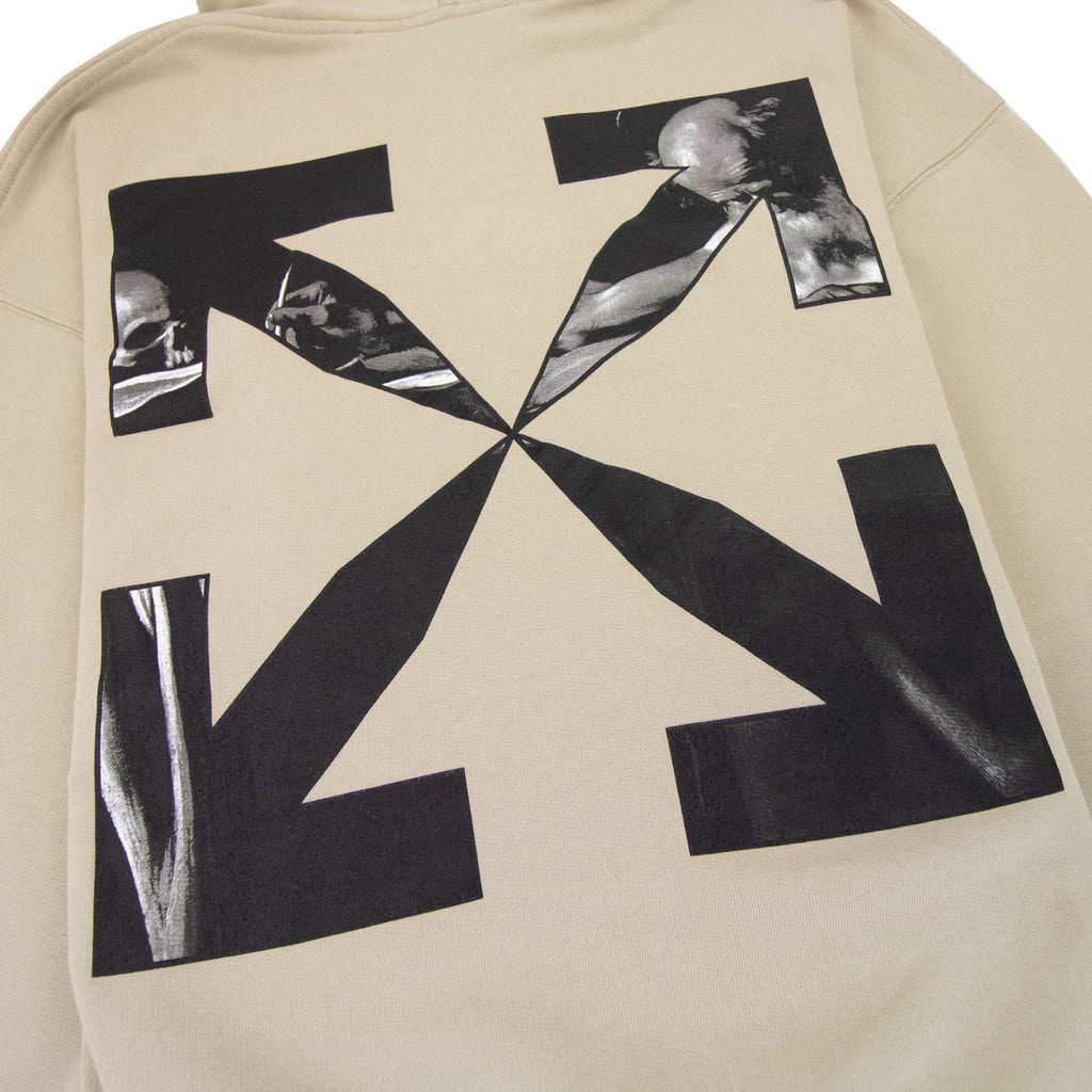 Off White Caravage Arrow Over Hoodied Sweatshirt Dark Sand/black
