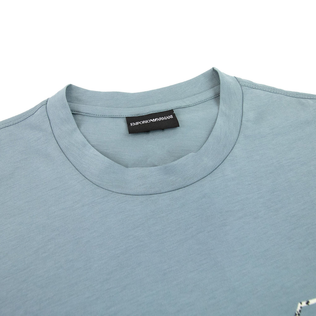 Emporio Armani Pima-jersey T-shirt With Graffiti Logo Green