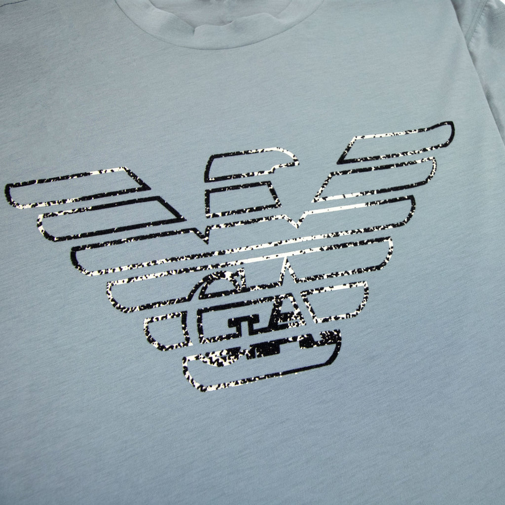 Emporio Armani Pima-jersey T-shirt With Graffiti Logo Green