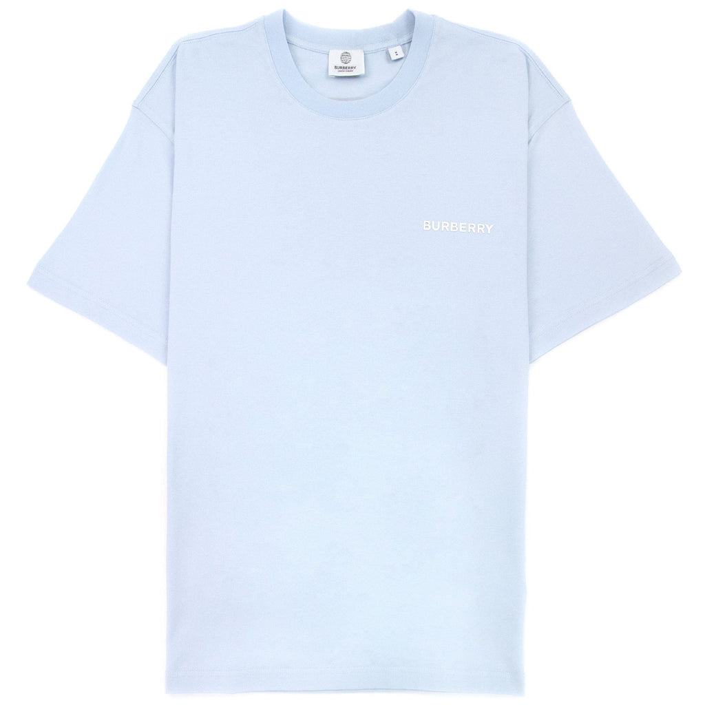 Burberry Back Monogram Motif Cotton Oversized T-shirt Sky Blue