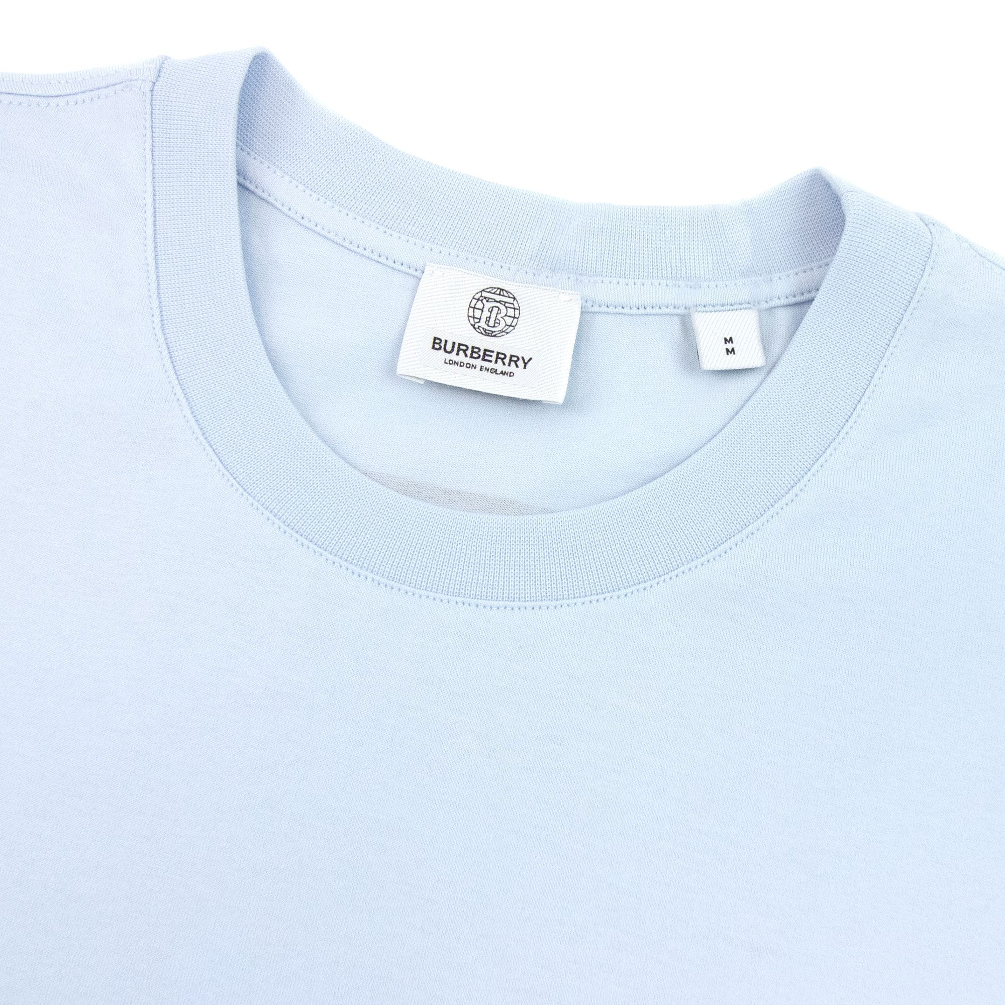 Burberry Back Monogram Motif Cotton Oversized T-shirt Sky Blue