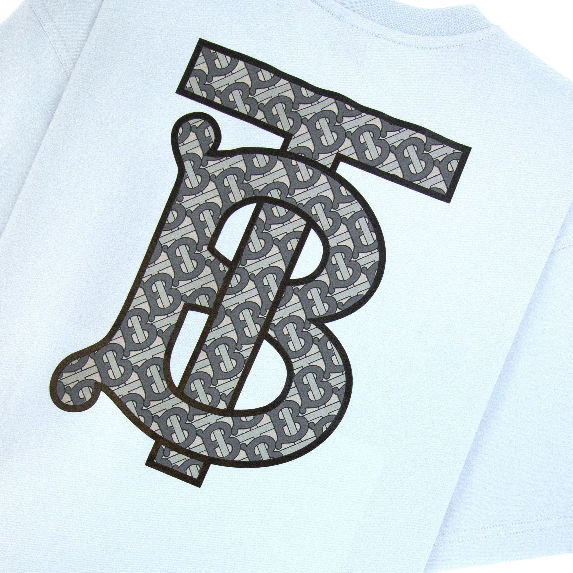 Burberry Back Monogram Motif Cotton Oversized T-shirt Sky Blue