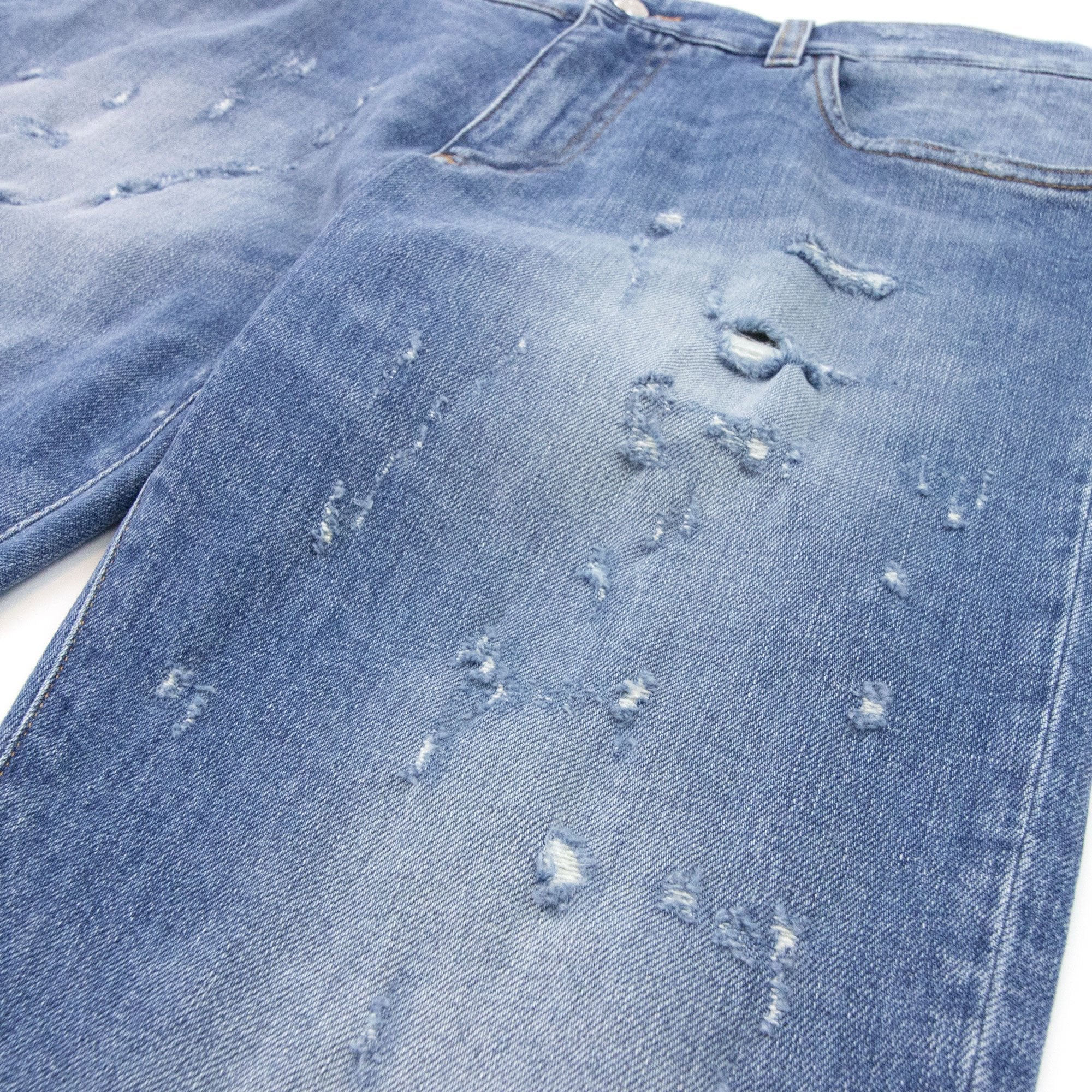 Dolce & Gabbana Slim-fit Blue Wash Stretch Jeans With Abrasions Denim