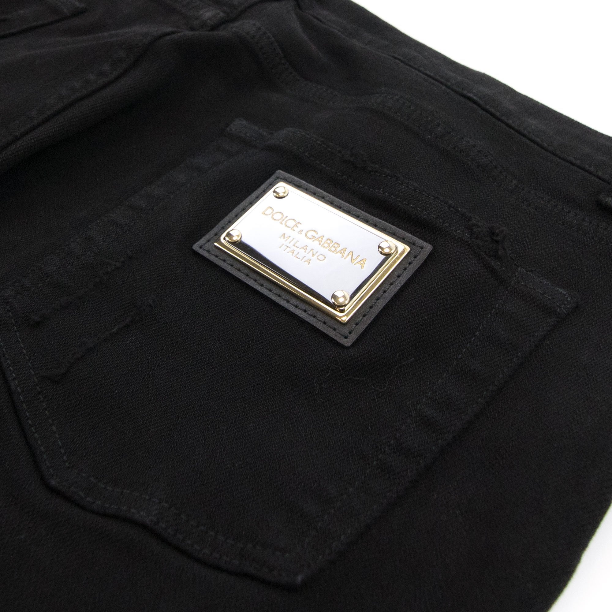 Dolce & Gabbana Black Slim-fit Stretch Jeans With Rips Black