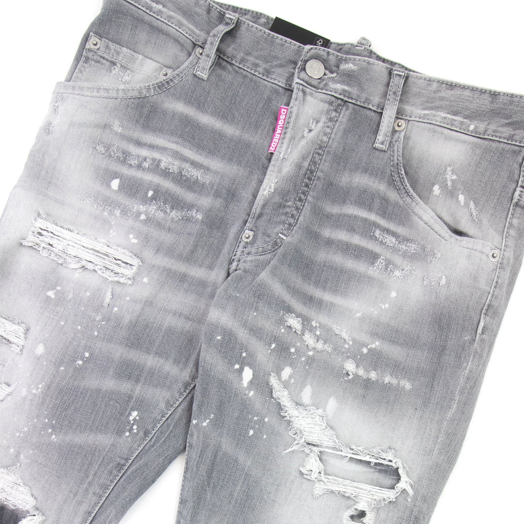 Dsquared2 Skater Denim Wash Ripped Jeans Light Grey 852