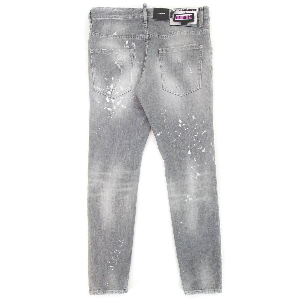 Dsquared2 Skater Denim Wash Ripped Jeans Light Grey 852