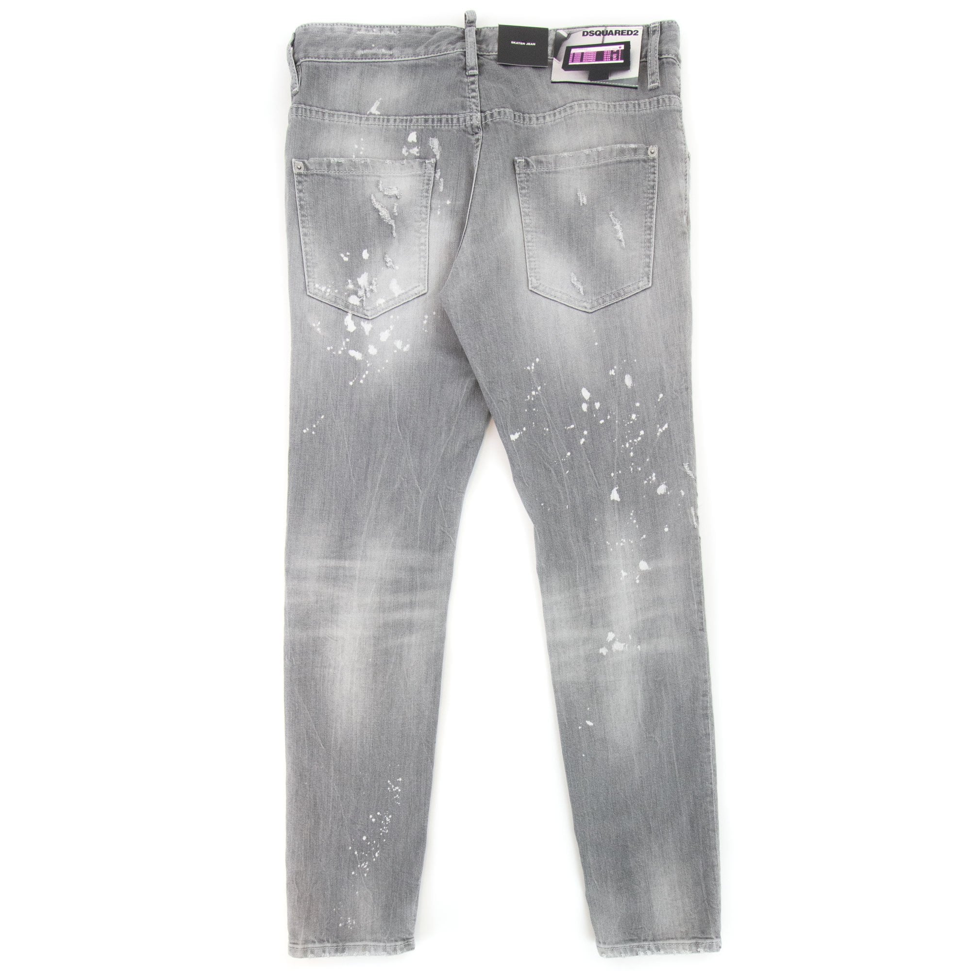 Dsquared2 Skater Denim Wash Ripped Jeans Light Grey 852