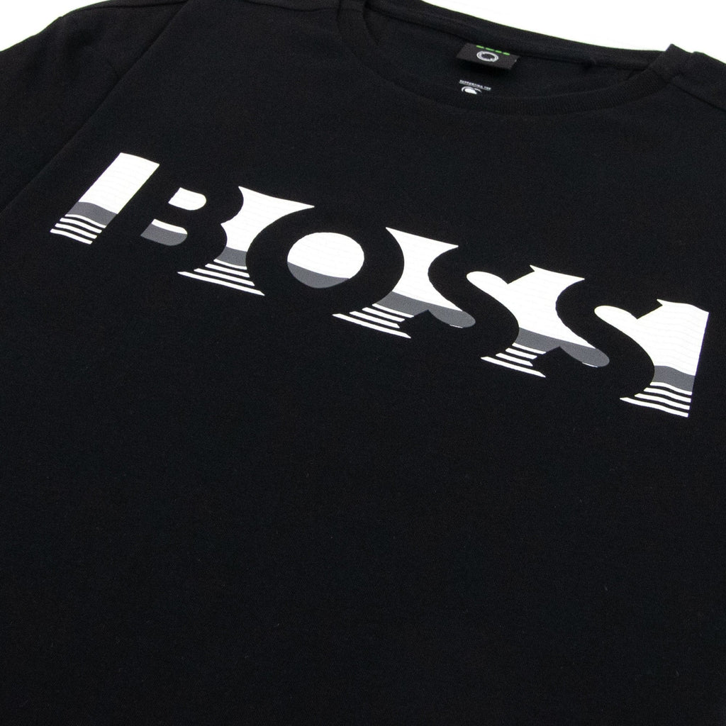 Hugo Boss Tee 1 Colour Block Logo T Shirt Black 001