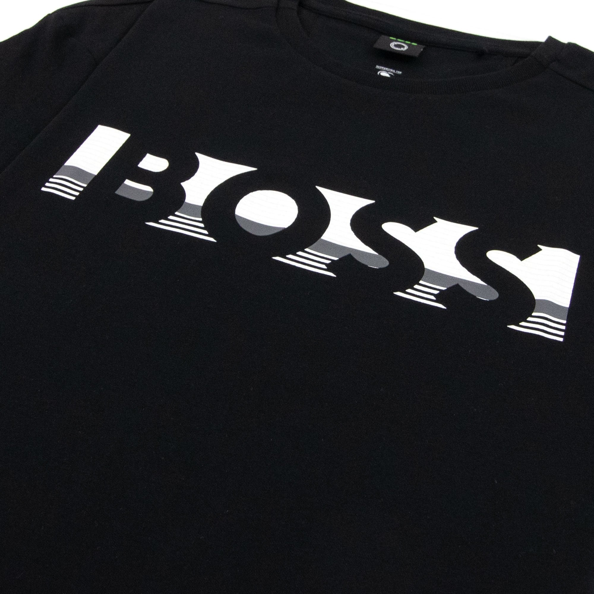 Hugo Boss Tee 1 Colour Block Logo T Shirt Black 001