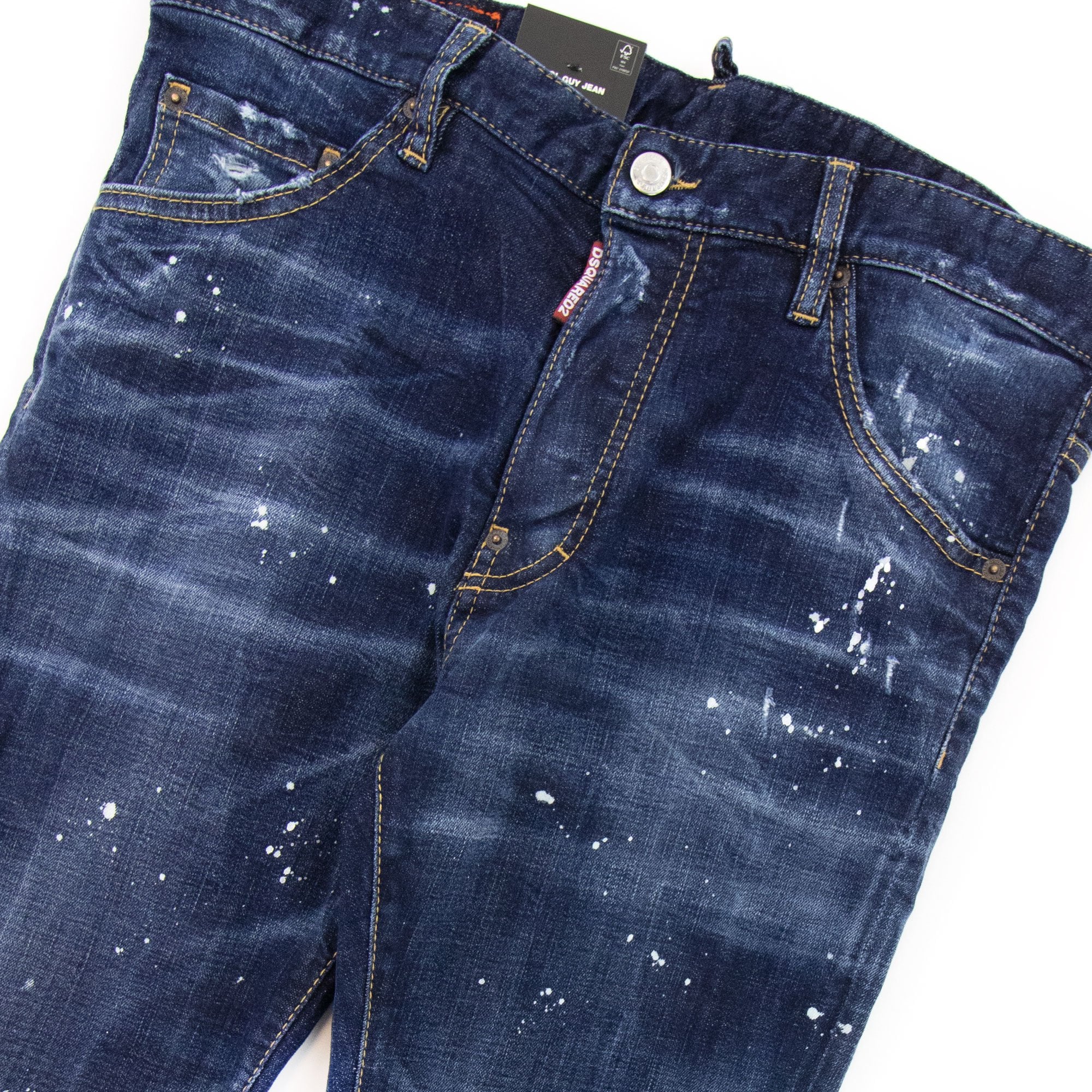 Dsquared2 Cool Guy Milky Wash Tidy Biker Jeans Navy Blue 470 | ONU