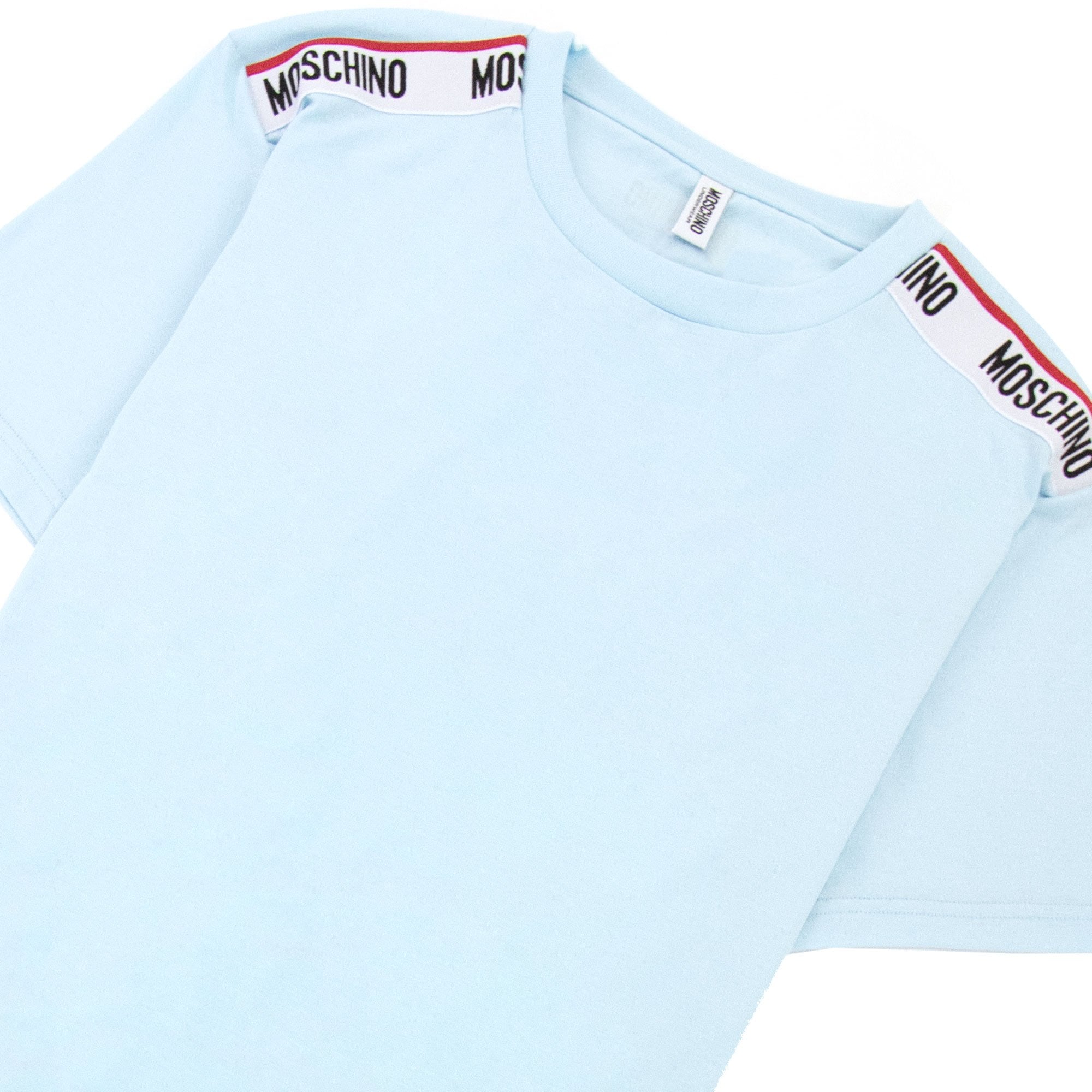 Moschino Underwear Tape Logo T-shirt Sky Blue 0332