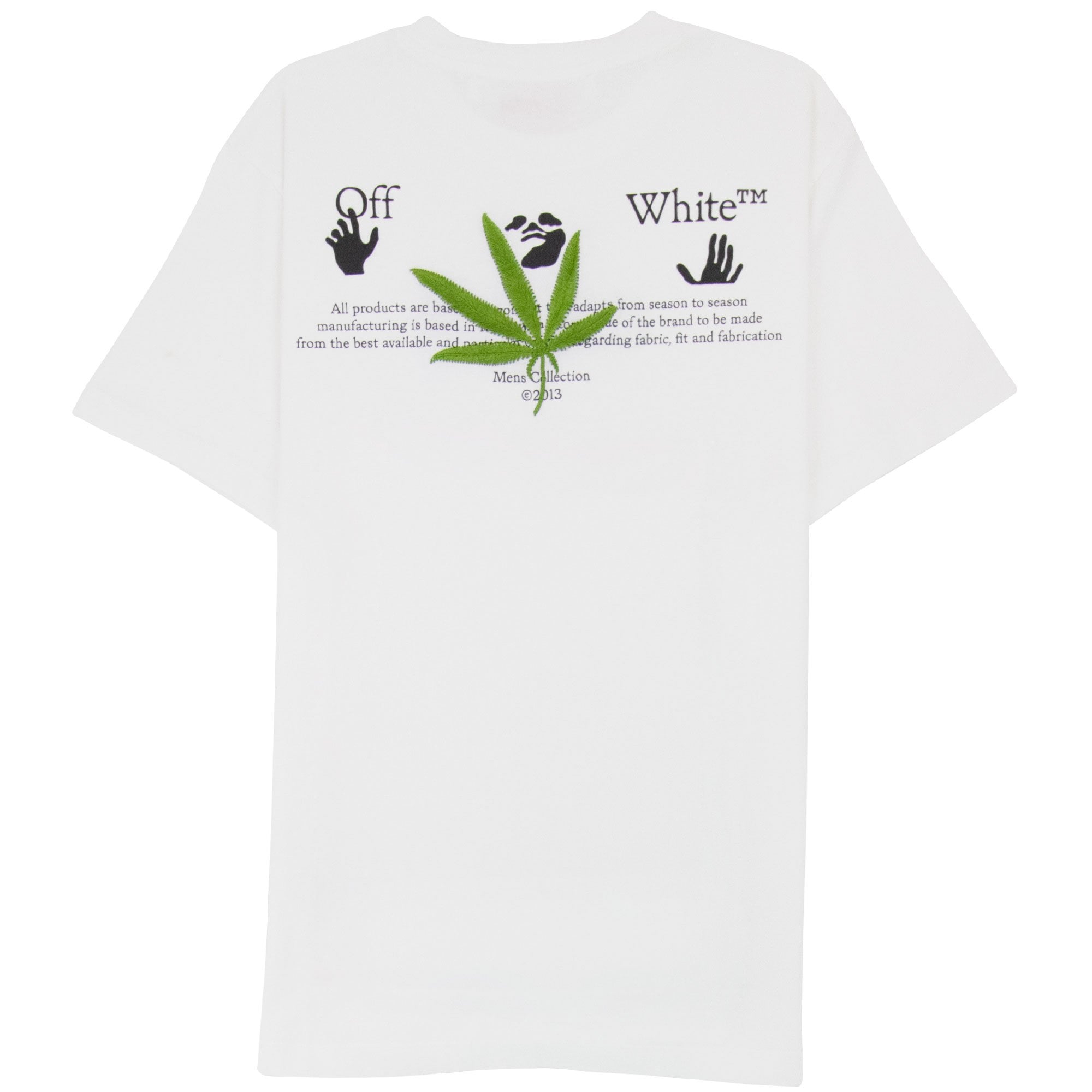 Off White High Weed Slim S/s T Shirt White/Green