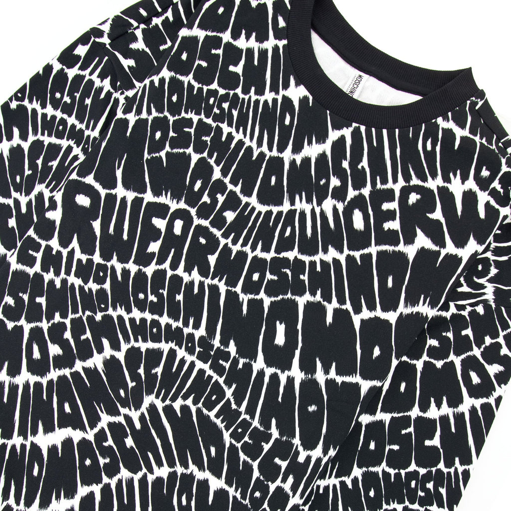 Moschino Underwear All Over Logo Sweatshirt Black