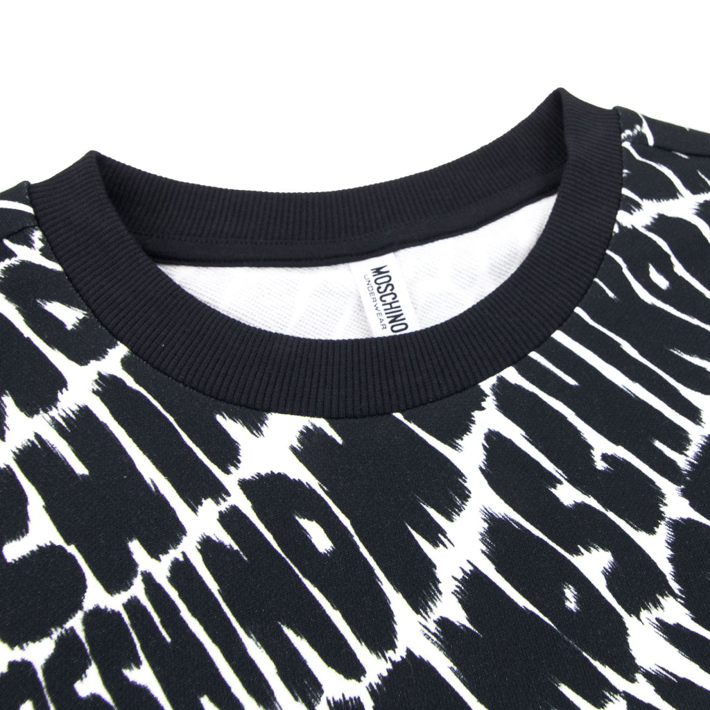 Moschino Underwear All Over Logo Sweatshirt Black
