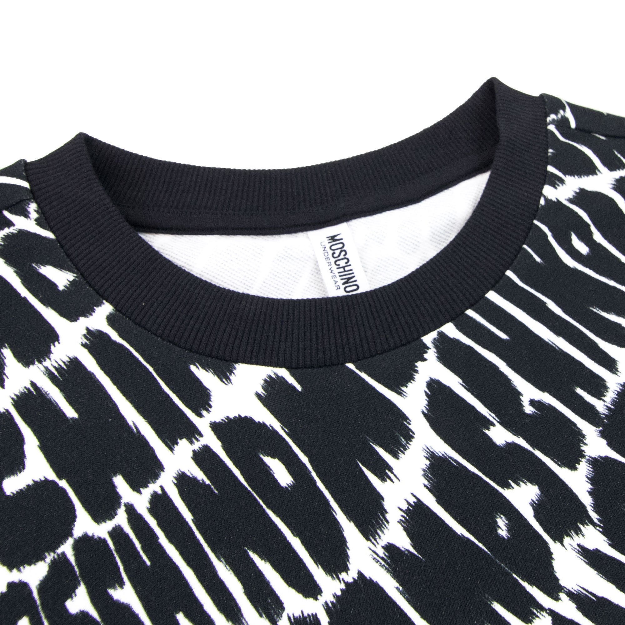Moschino Underwear All Over Logo Sweatshirt Black
