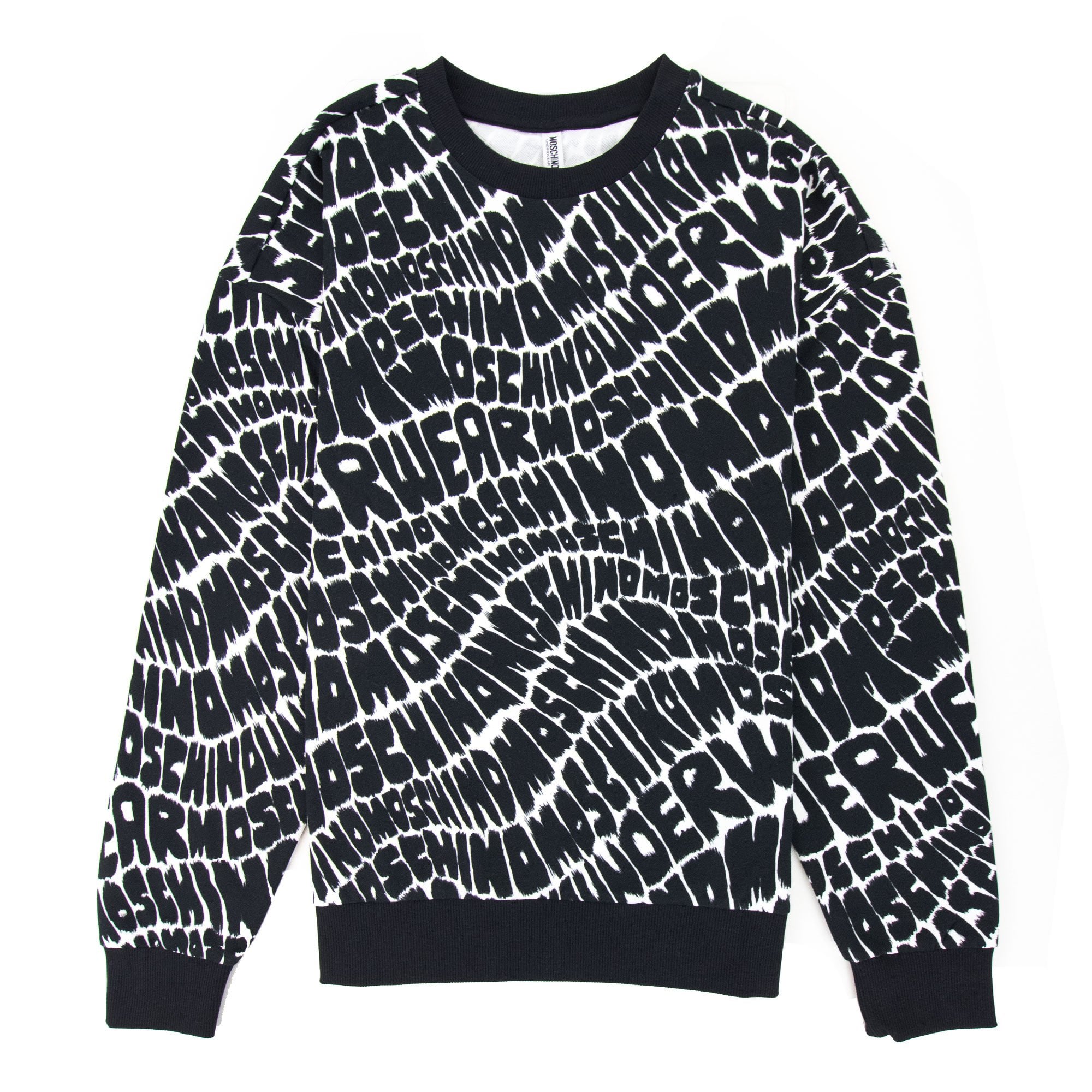 Moschino Underwear All Over Logo Sweatshirt Black