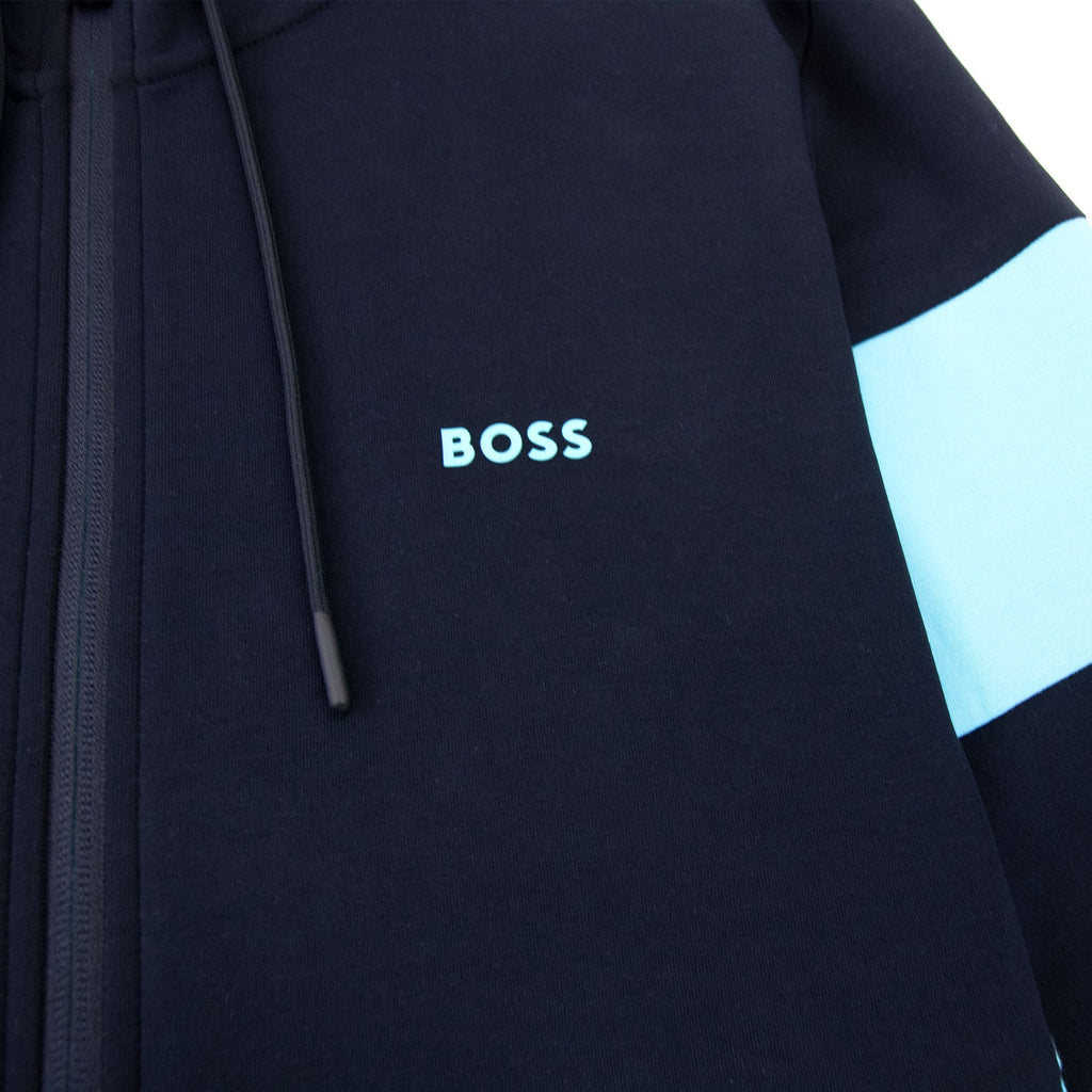 Hugo Boss Contrast Inserts Logo Tracksuit Dark Navy 402