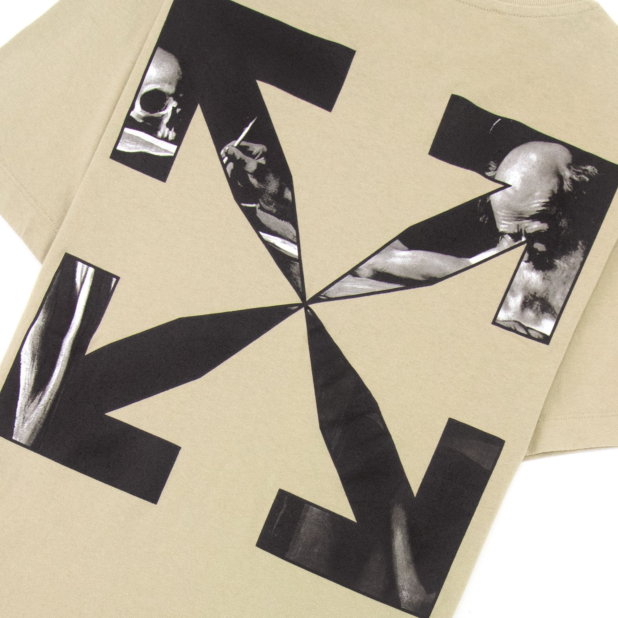 Off White Caravaggio Arrow Slim S/s T Shirt Dark Sand/black