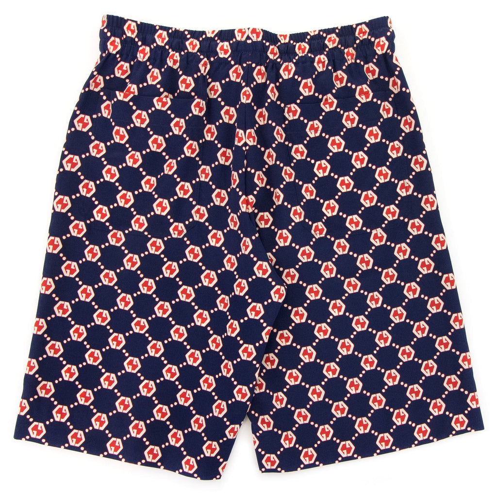 Gucci Gg On Crepe Silk Shorts Blue