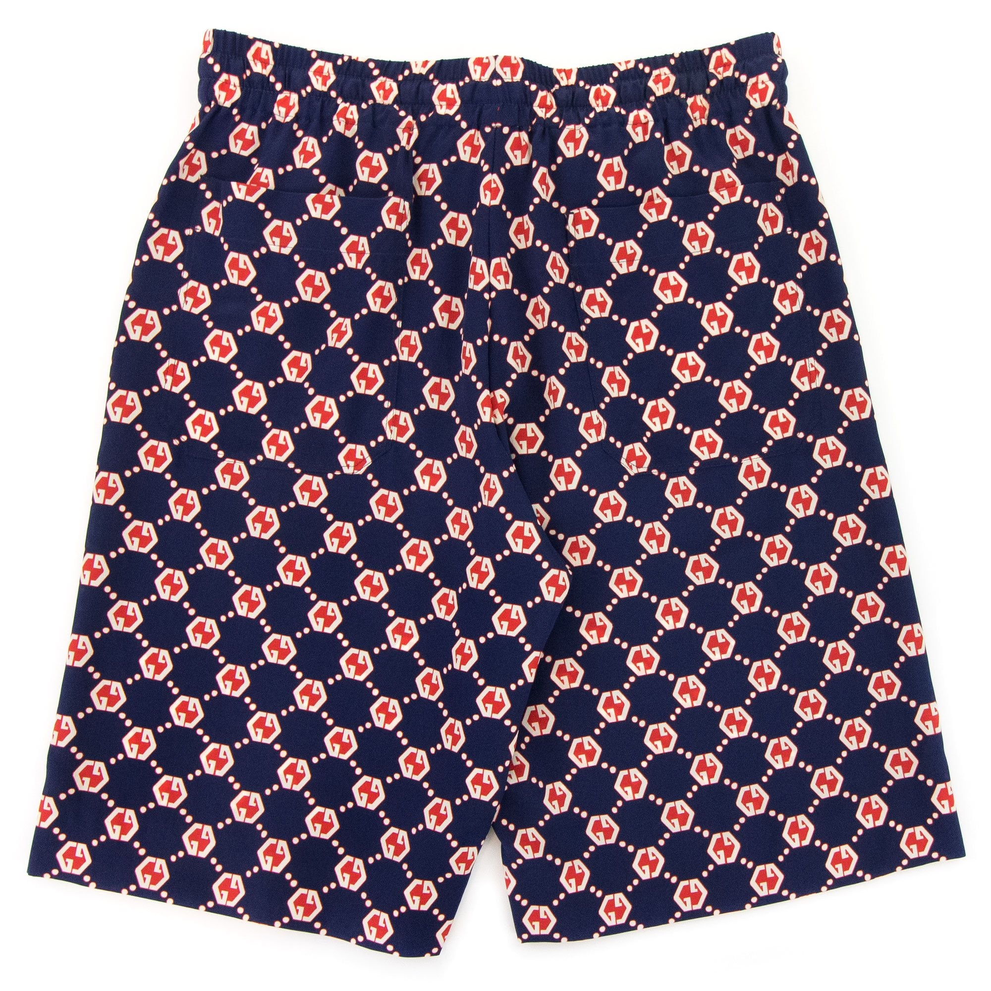 Gucci Gg On Crepe Silk Shorts Blue