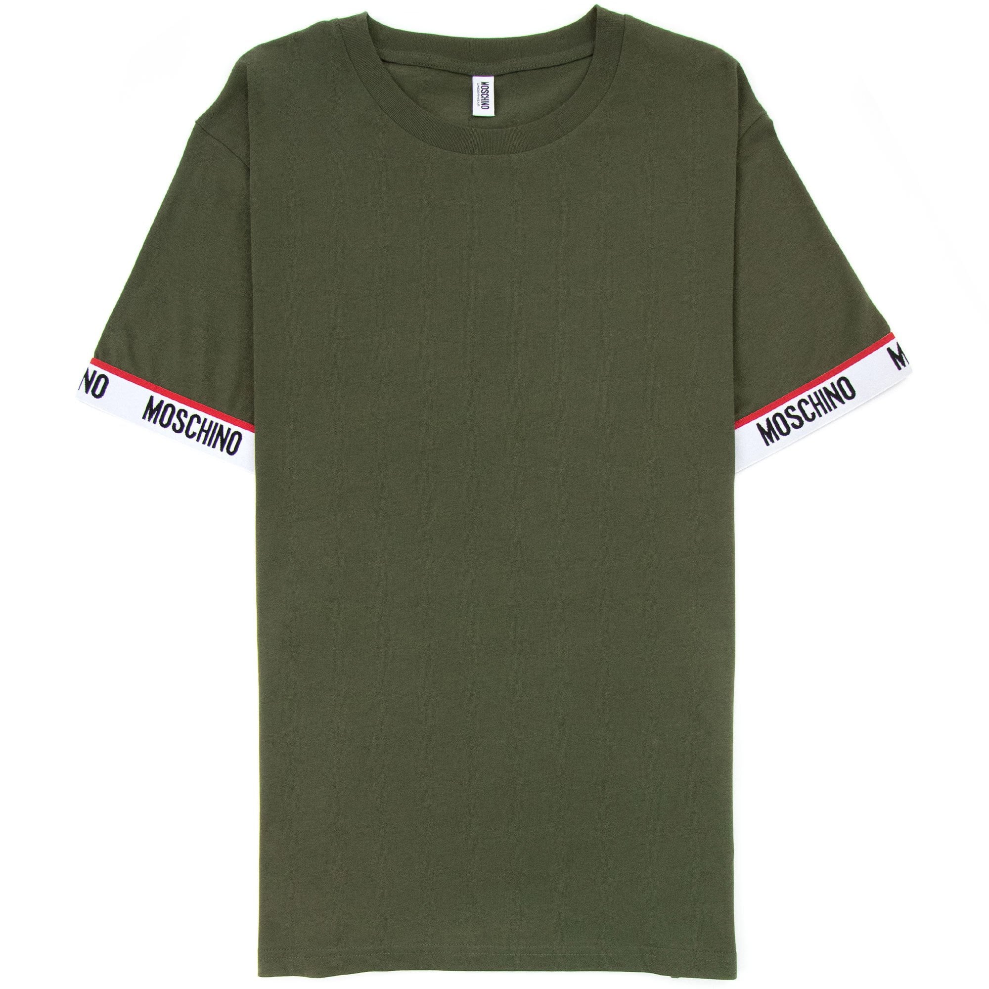 Moschino Underwear Tape Cuff Sleeve T Shirt Khaki 0430