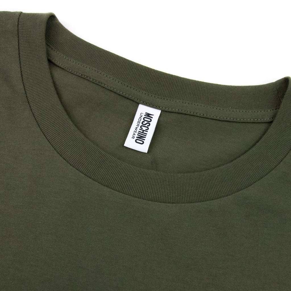 Moschino Underwear Tape Cuff Sleeve T Shirt Khaki 0430