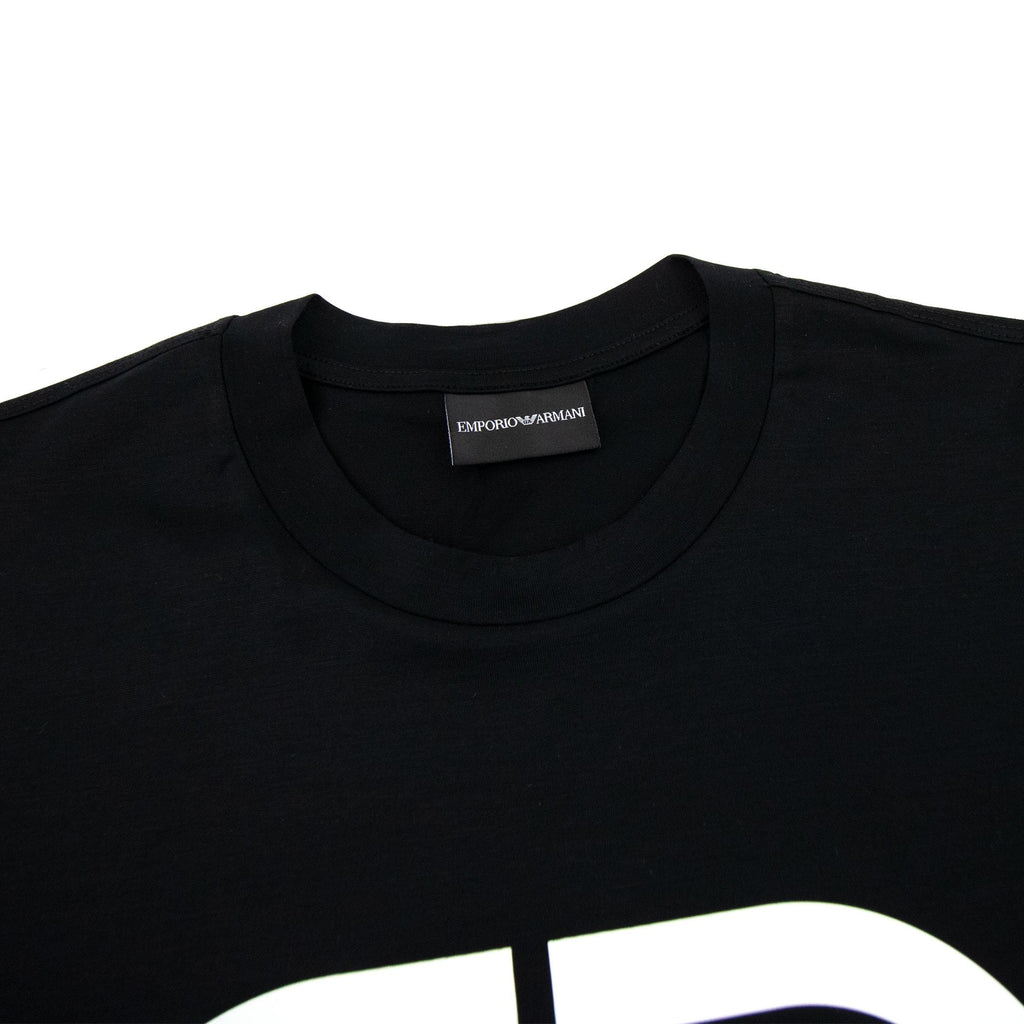 Emporio Armani Tencel-blend Jersey T-shirt With R-eacreate Logo Black