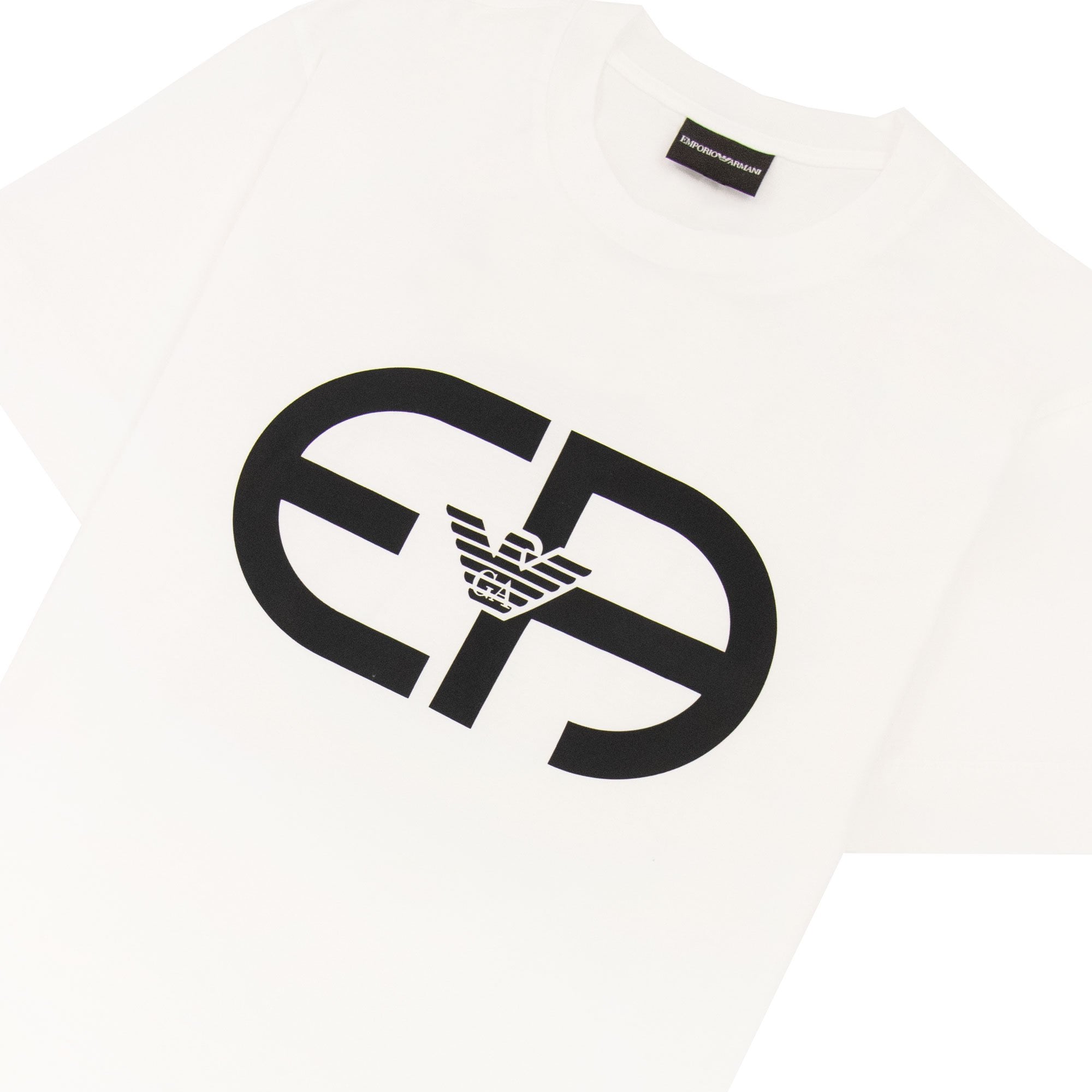 Emporio Armani Tencel-blend Jersey T-shirt With R-eacreate Logo White