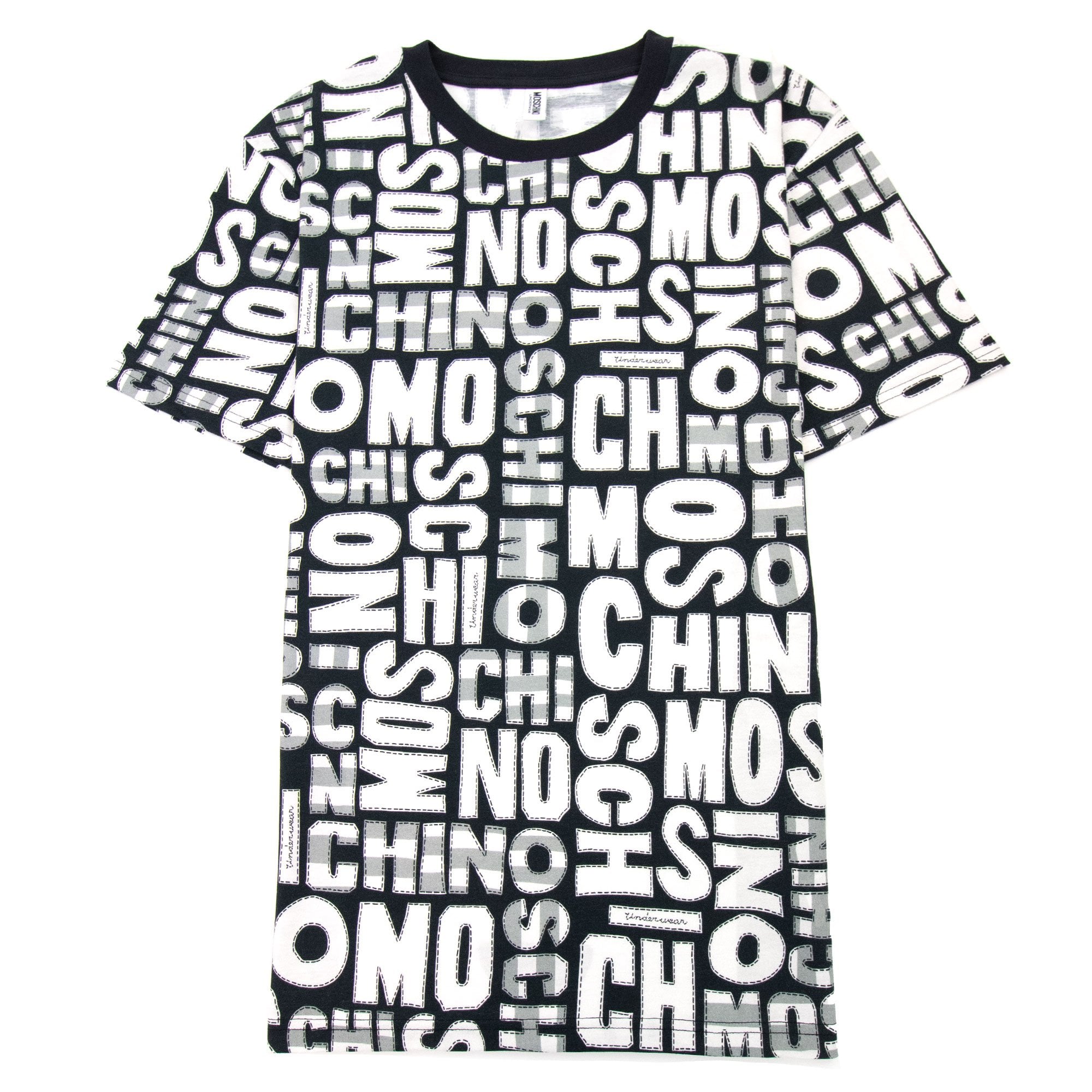 Moschino Underwear All Over Logo T Shirt White/black 1555