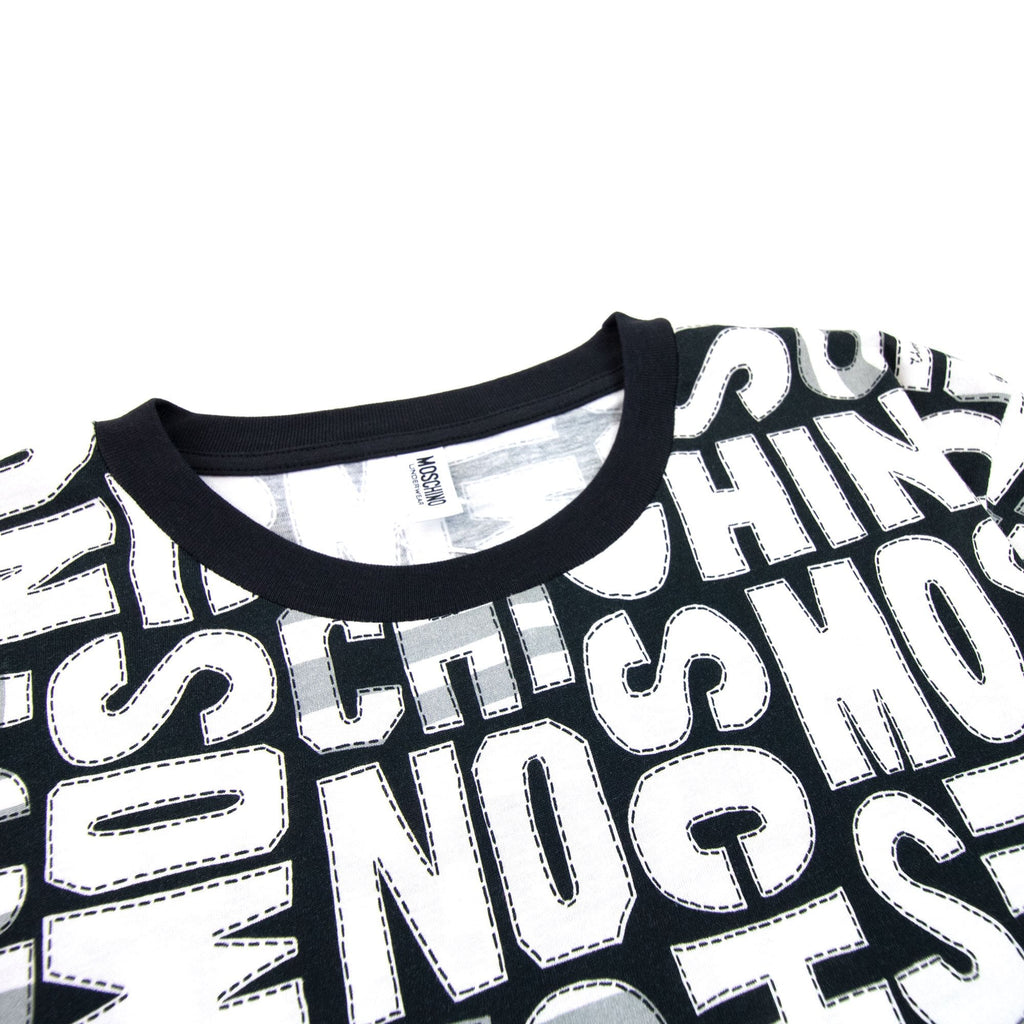 Moschino Underwear All Over Logo T Shirt White/black 1555