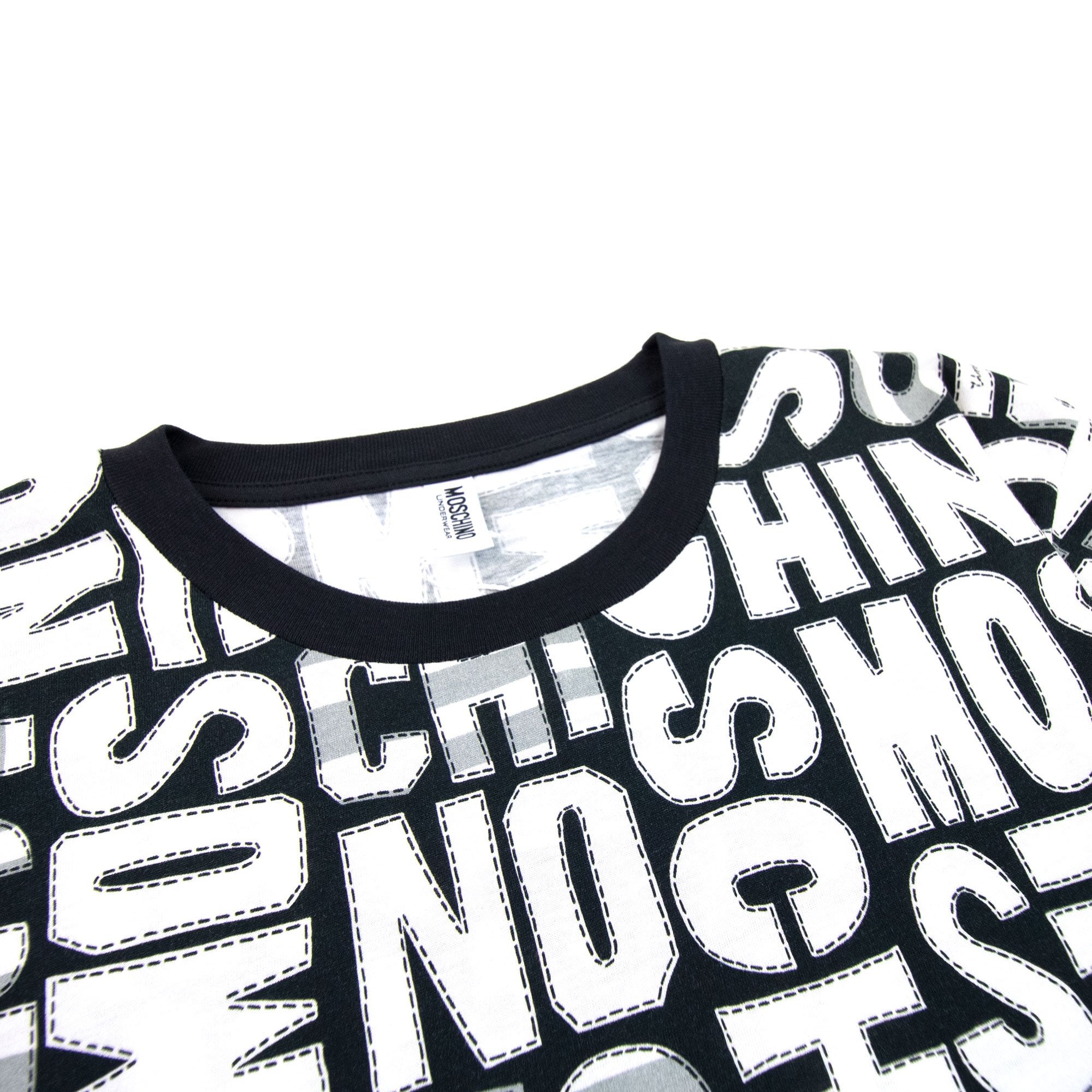 Moschino Underwear All Over Logo T Shirt White/black 1555