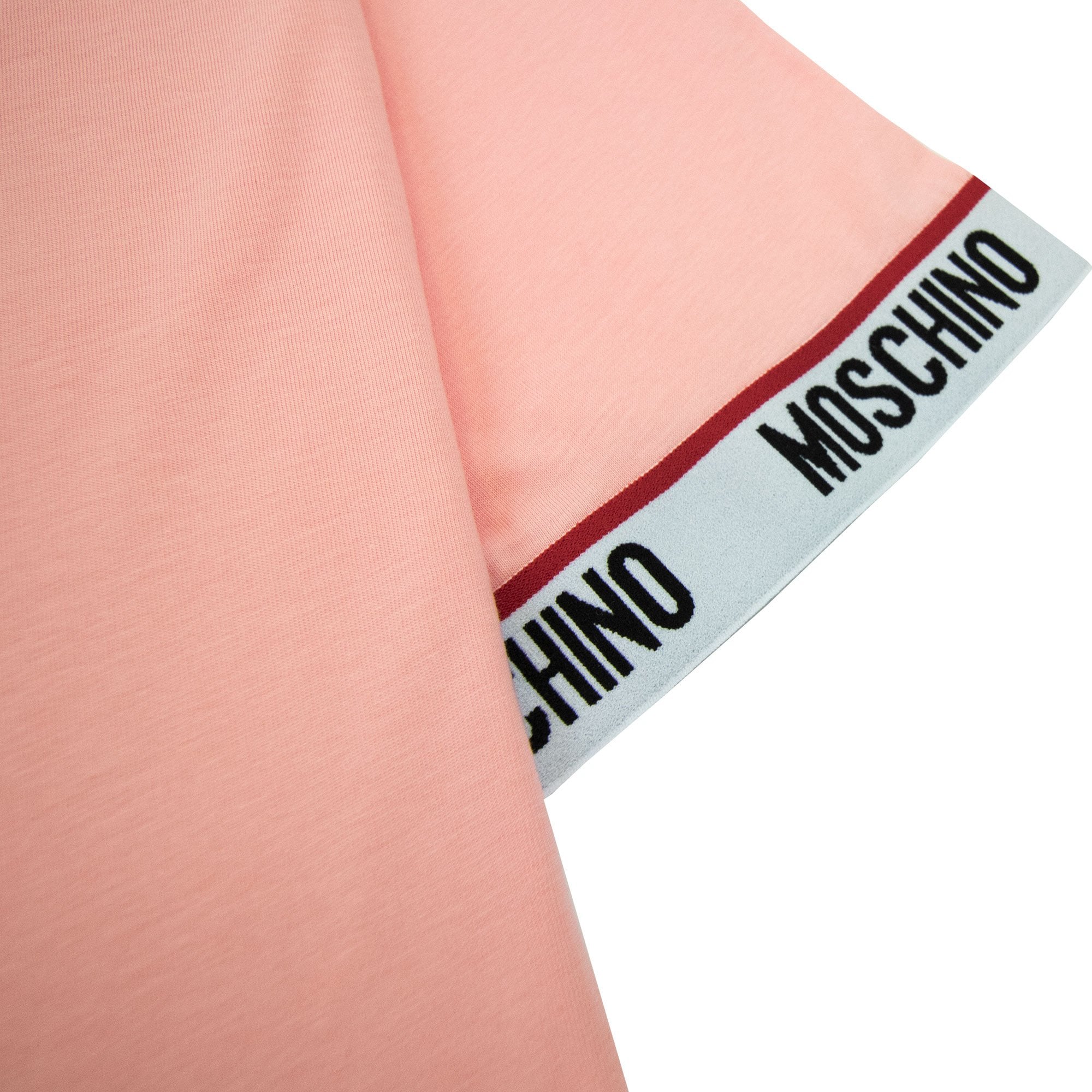 Moschino Underwear Tape Cuff Sleeve T Shirt Pink 0227