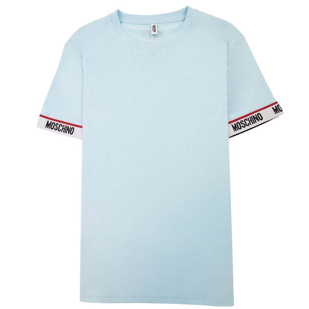 Moschino Underwear Tape Cuff Sleeve T Shirt Sky Blue 0332