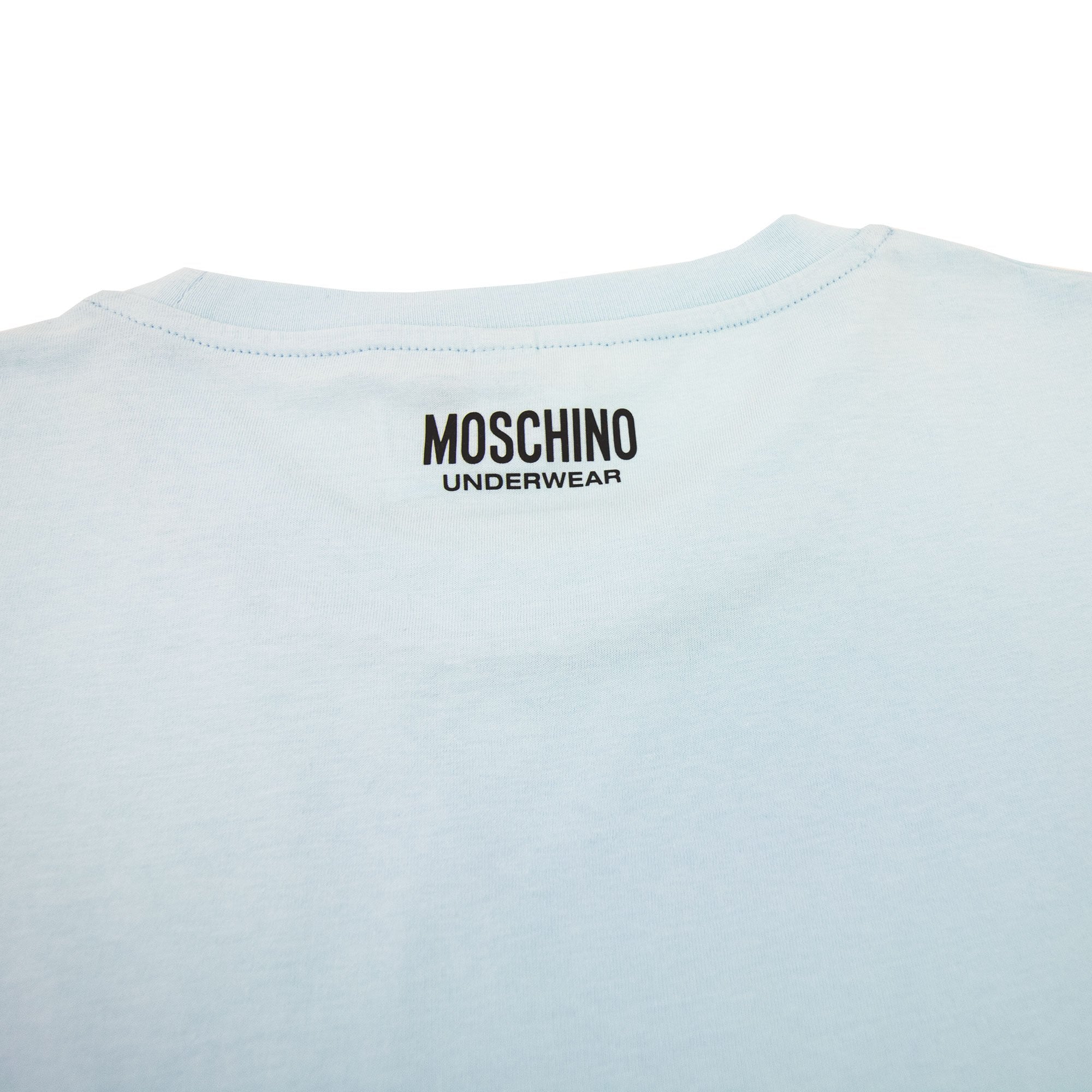 Moschino Underwear Tape Cuff Sleeve T Shirt Sky Blue 0332