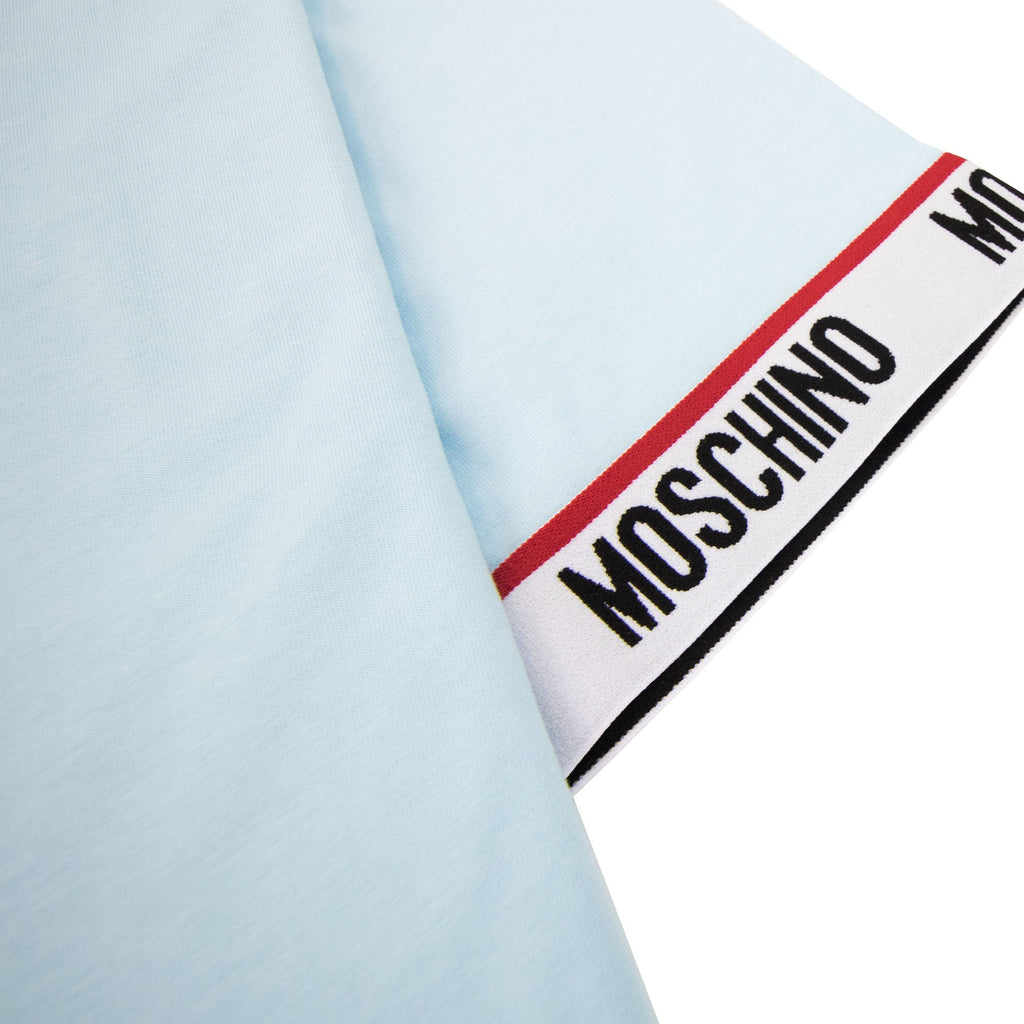 Moschino Underwear Tape Cuff Sleeve T Shirt Sky Blue 0332
