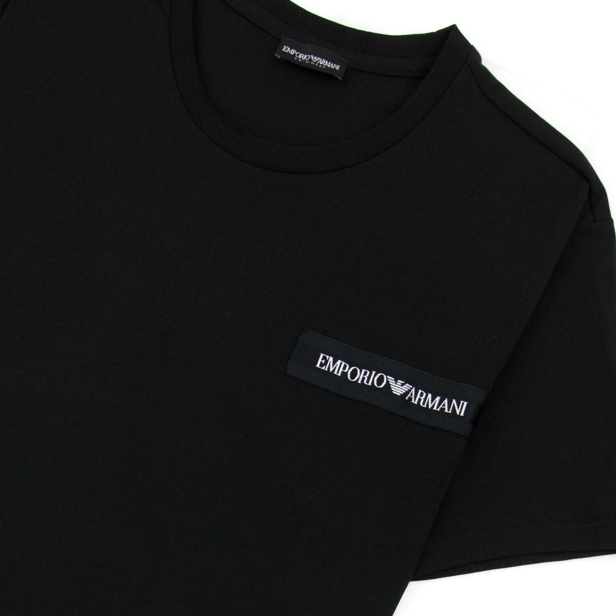 Emporio Armani Crew Neck Logo T Shirt Black
