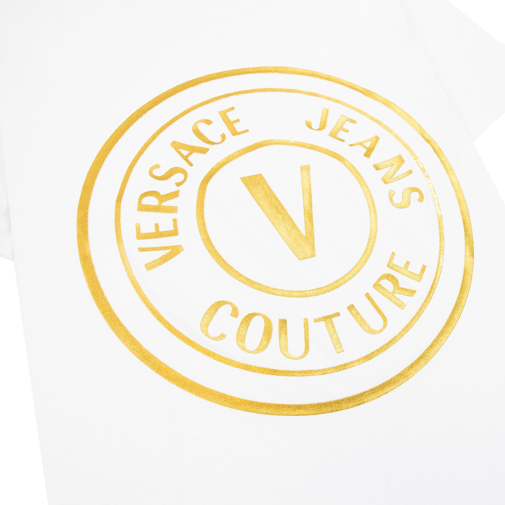 Versace Jeans Couture V Emblem T Shirt White/gold