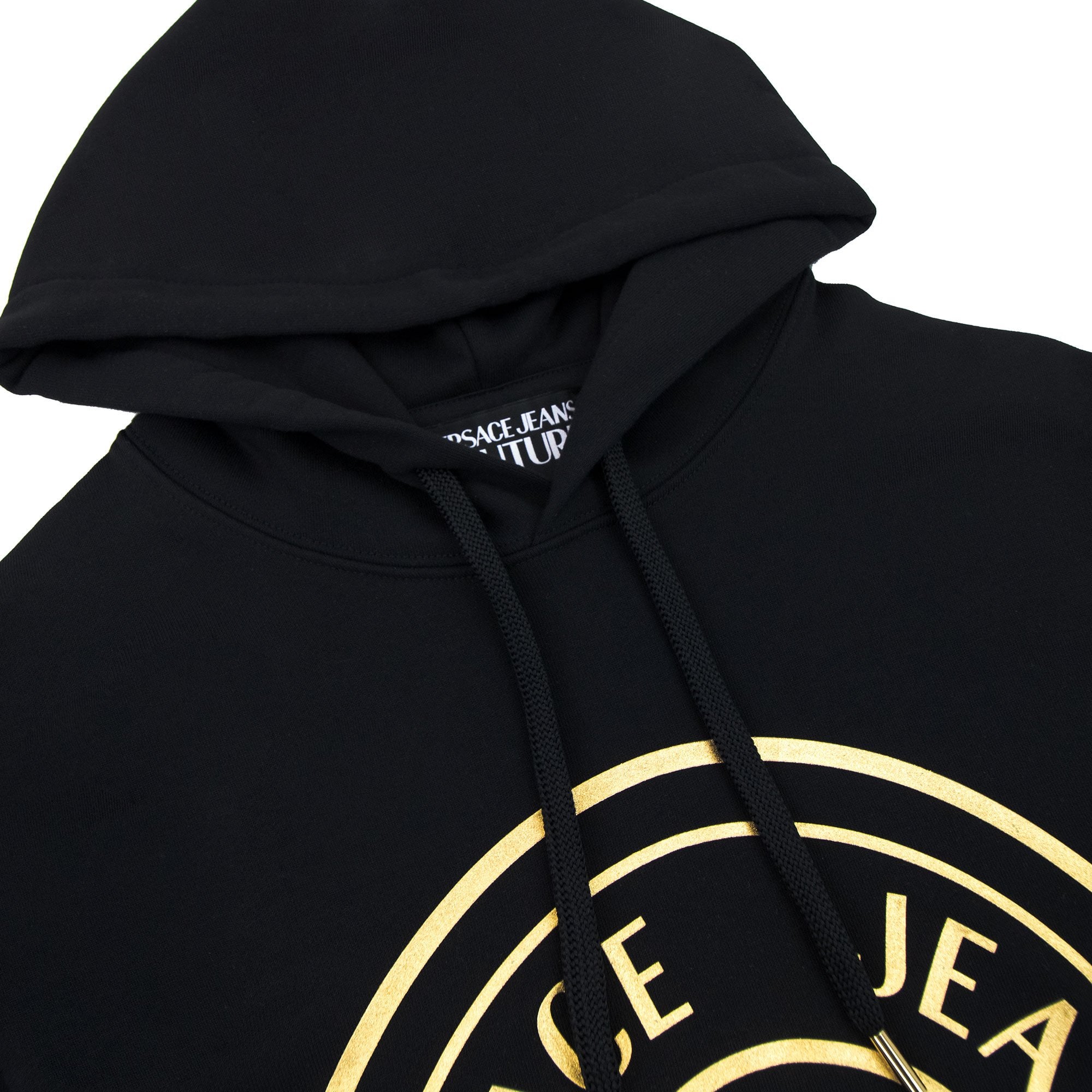 Versace Jeans Couture Vemblem Logo Hoodied Sweatshirt Black/gold