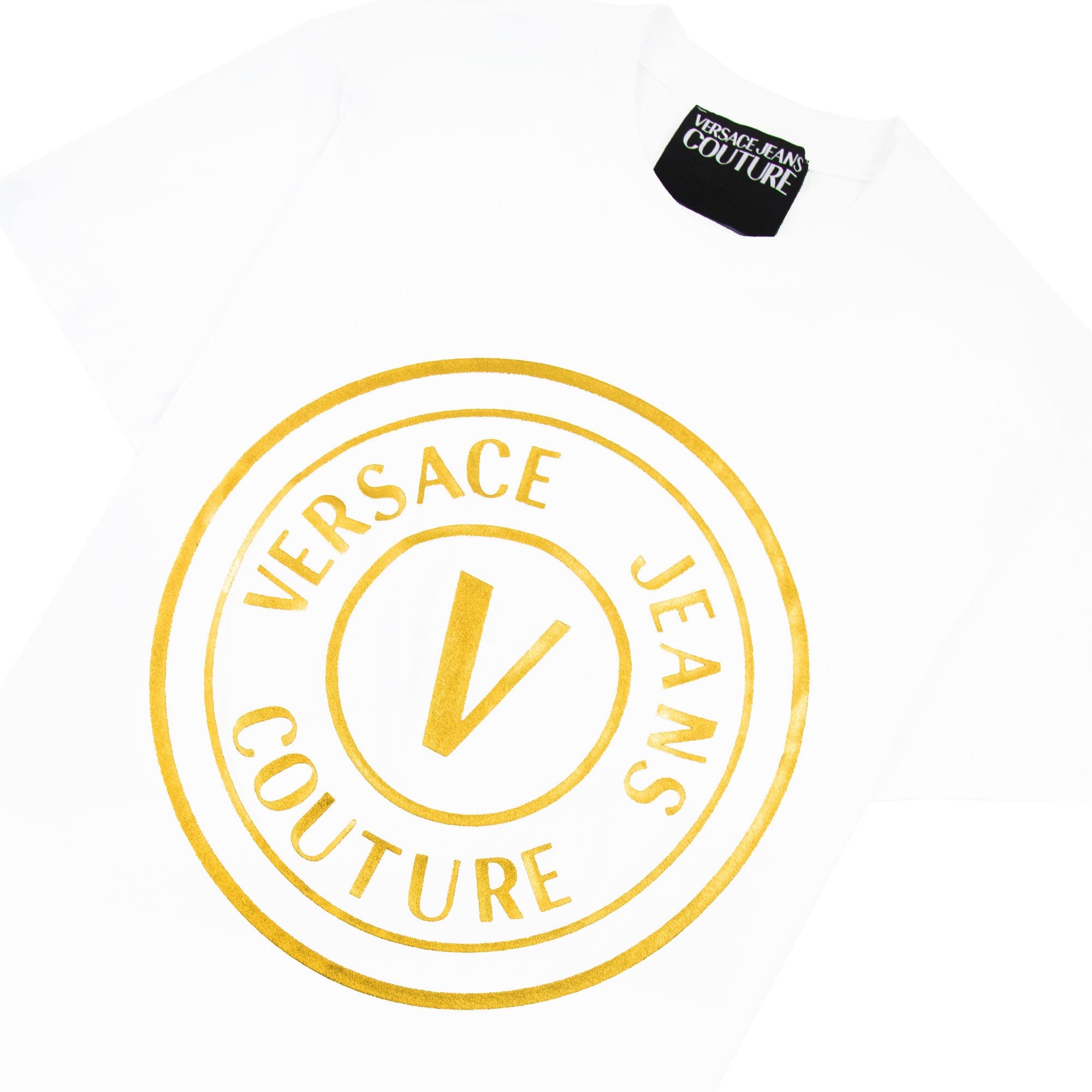 Versace Jeans Couture V Emblem T Shirt White/gold