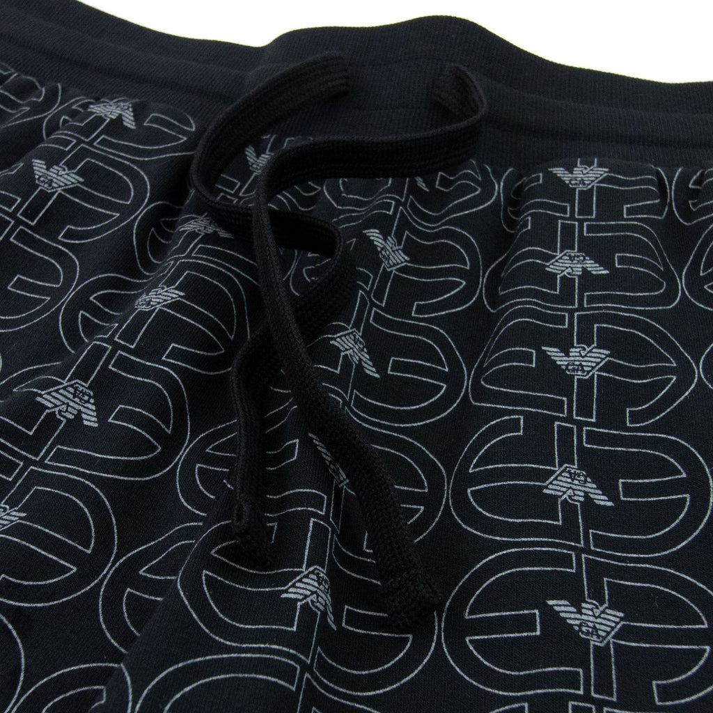 Emporio Armani Logo Loungewear Bermuda Shorts Black