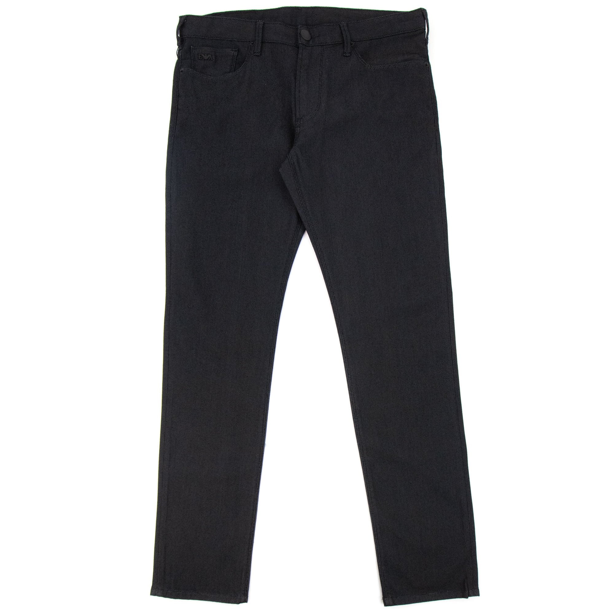 Emporio Armani J06 Slim Fit Cotton Blend Armure Trouser Black 999