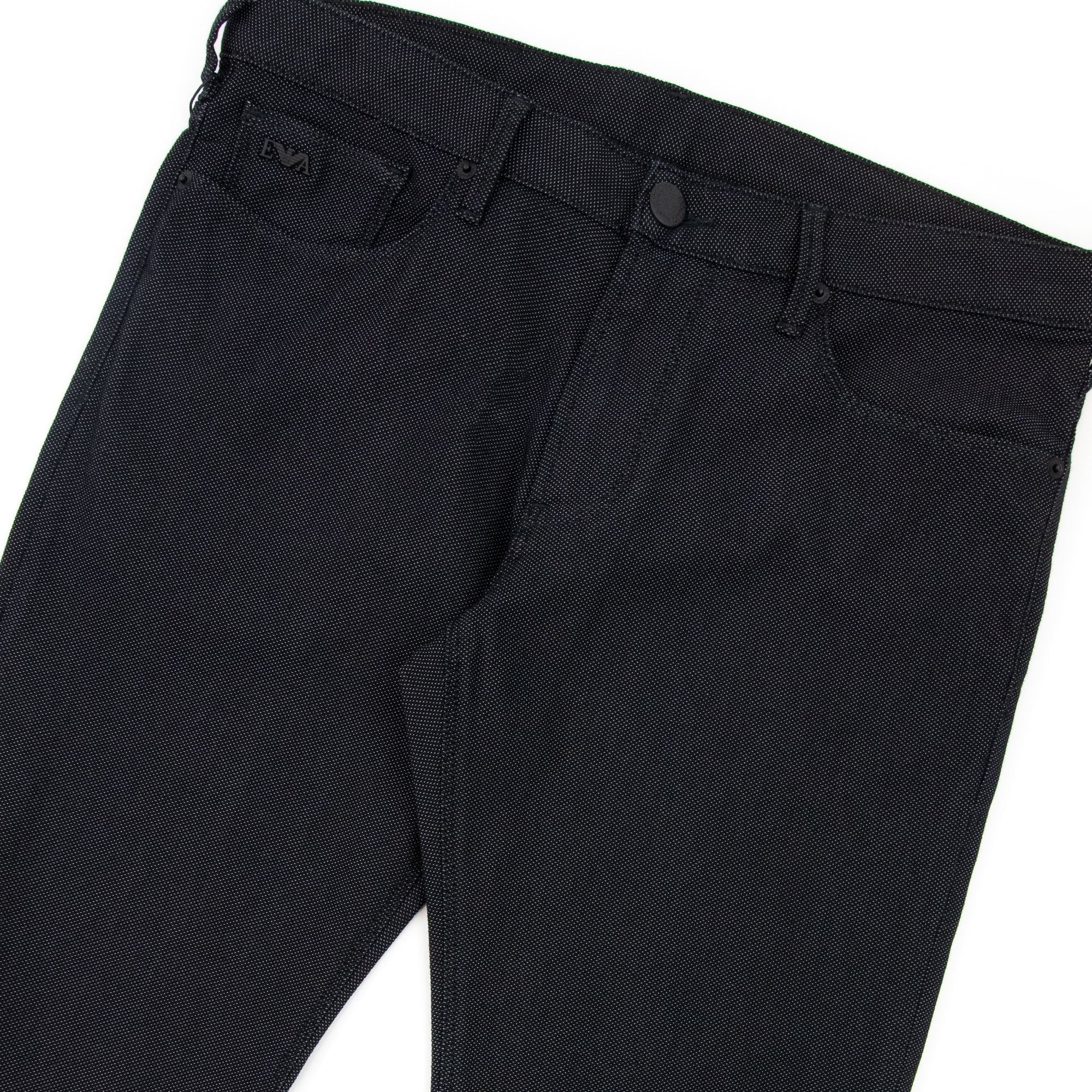 Emporio Armani J06 Slim Fit Cotton Blend Armure Trouser Black 999